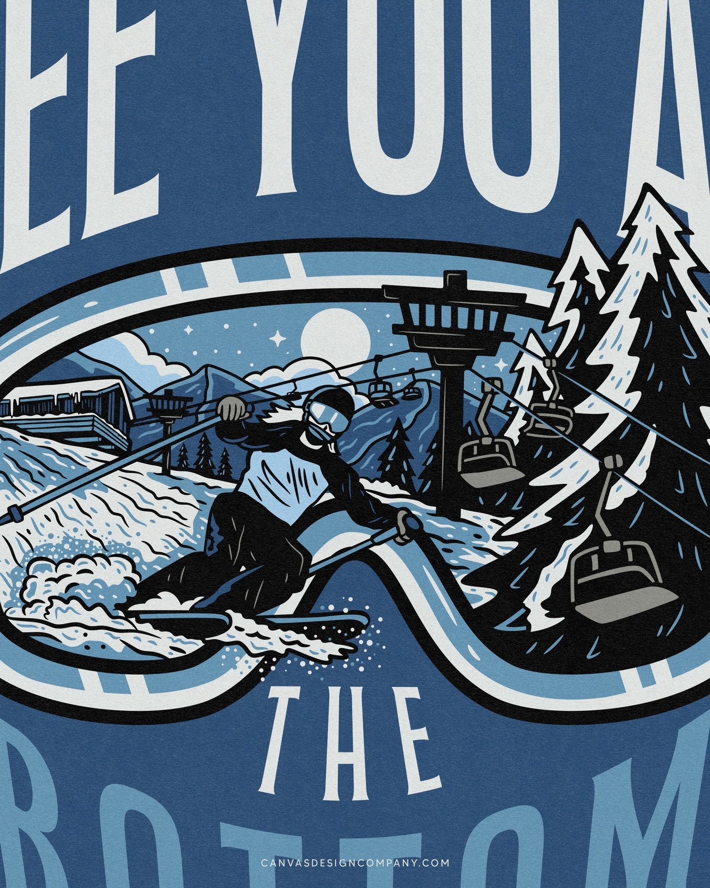 Got to work on some resort apparel awhile back. Here&rsquo;s the one that made it through ⛷️ 🏔️ 
See you at the bottom!
#ski #resortapparel #canvasdesigncompany #illustration #design
