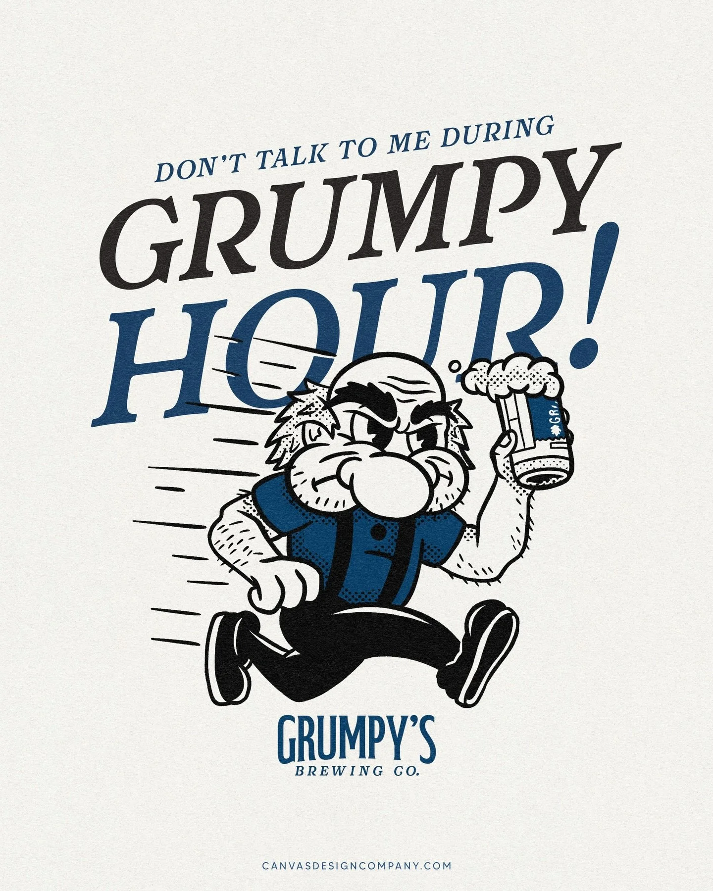 Happy Friday! 🍻 
Here&rsquo;s a #happyhour tee I did for @grumpysbrewingco 
Got to see one in the wild yesterday 🔥
#brewerytee #brewery #canvasdesigncompany #illustration
