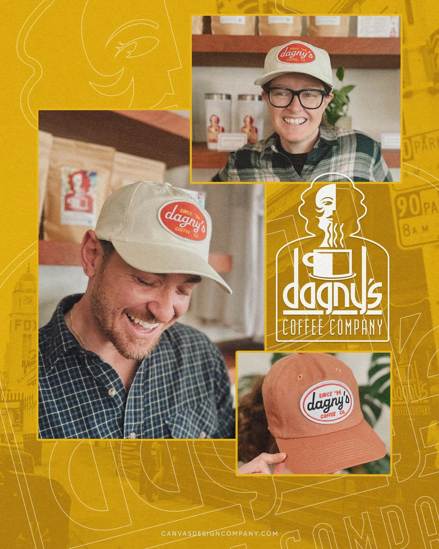 Here&rsquo;s some new hats I designed and developed with @dagnys_coffee! Story time, Dagnys was my 2nd job!
I would spend so much time there drawing, that I eventually worked there and continued to be a regular since. Always a fun time getting to wor