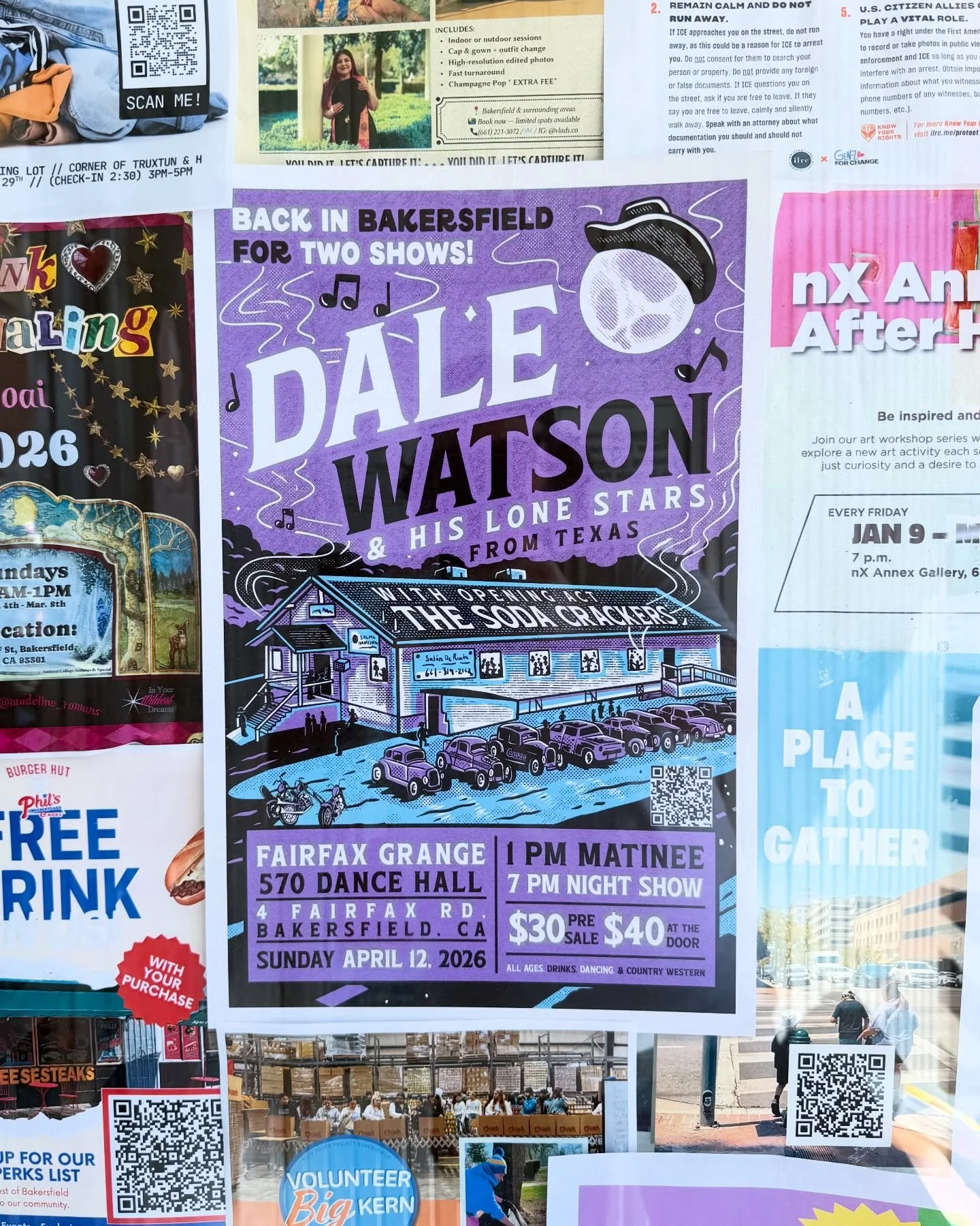 Nothing better than seeing your work in the wild! I&rsquo;ve seen these posters for the @thedalewatson &amp; @thesodacrackers show this weekend all over downtown. Designing posters and seeing them plastered everywhere never gets old!
And if you&rsquo