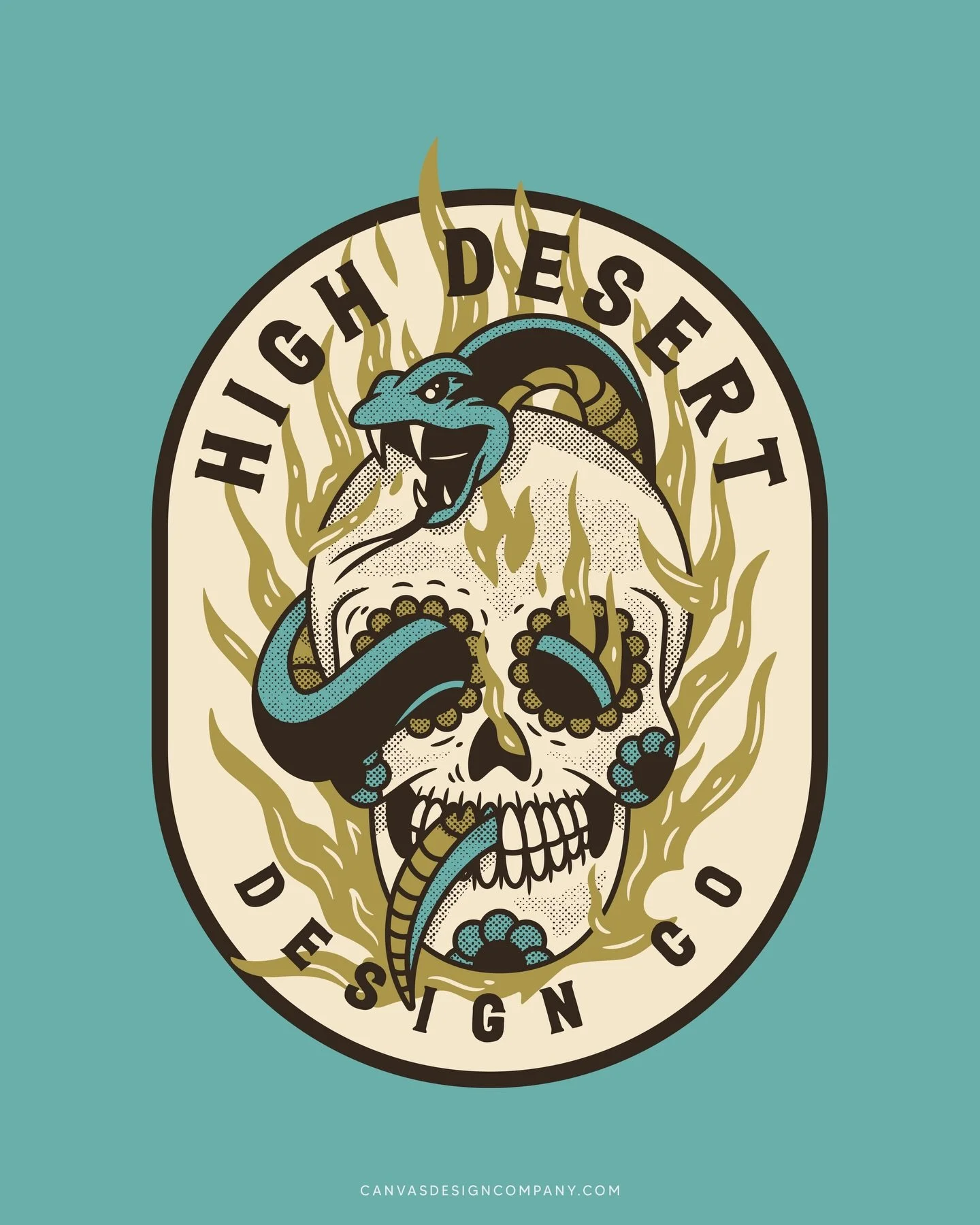 Here&rsquo;s an oldie for @highdesert.designco! Every once in awhile this will pop up while I&rsquo;m searching for some other files and today I felt like posting 🐍 💀 
.
Let&rsquo;s draw something for your brand!
Book a project for May! Hit me up a