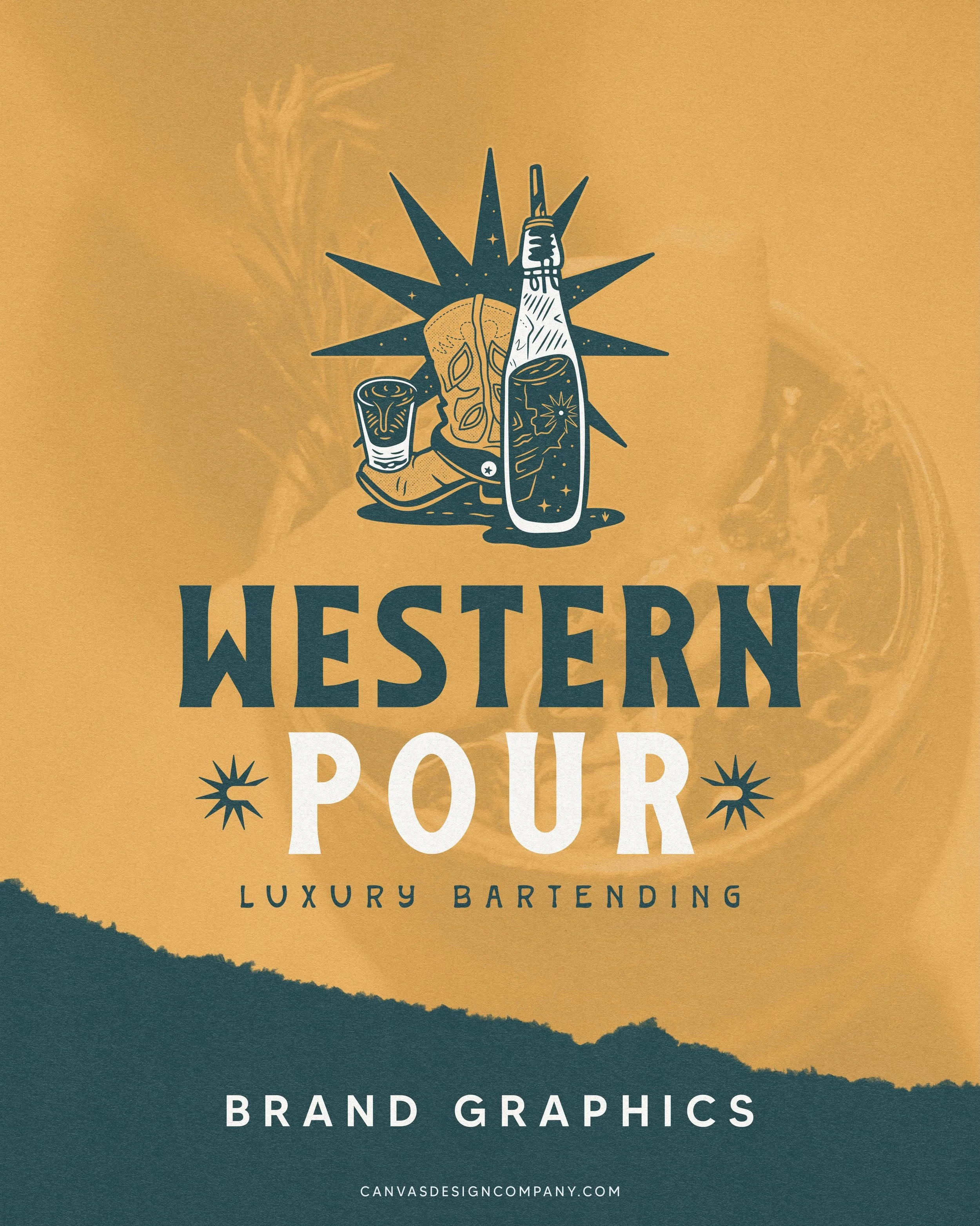Always loved this branding for @westernpour 🥃 
Most of the time logos with a lot going on don&rsquo;t work, but this one just hits. It was really fun figuring this one out and applying it to the brand graphics and still being able to see what it is.
