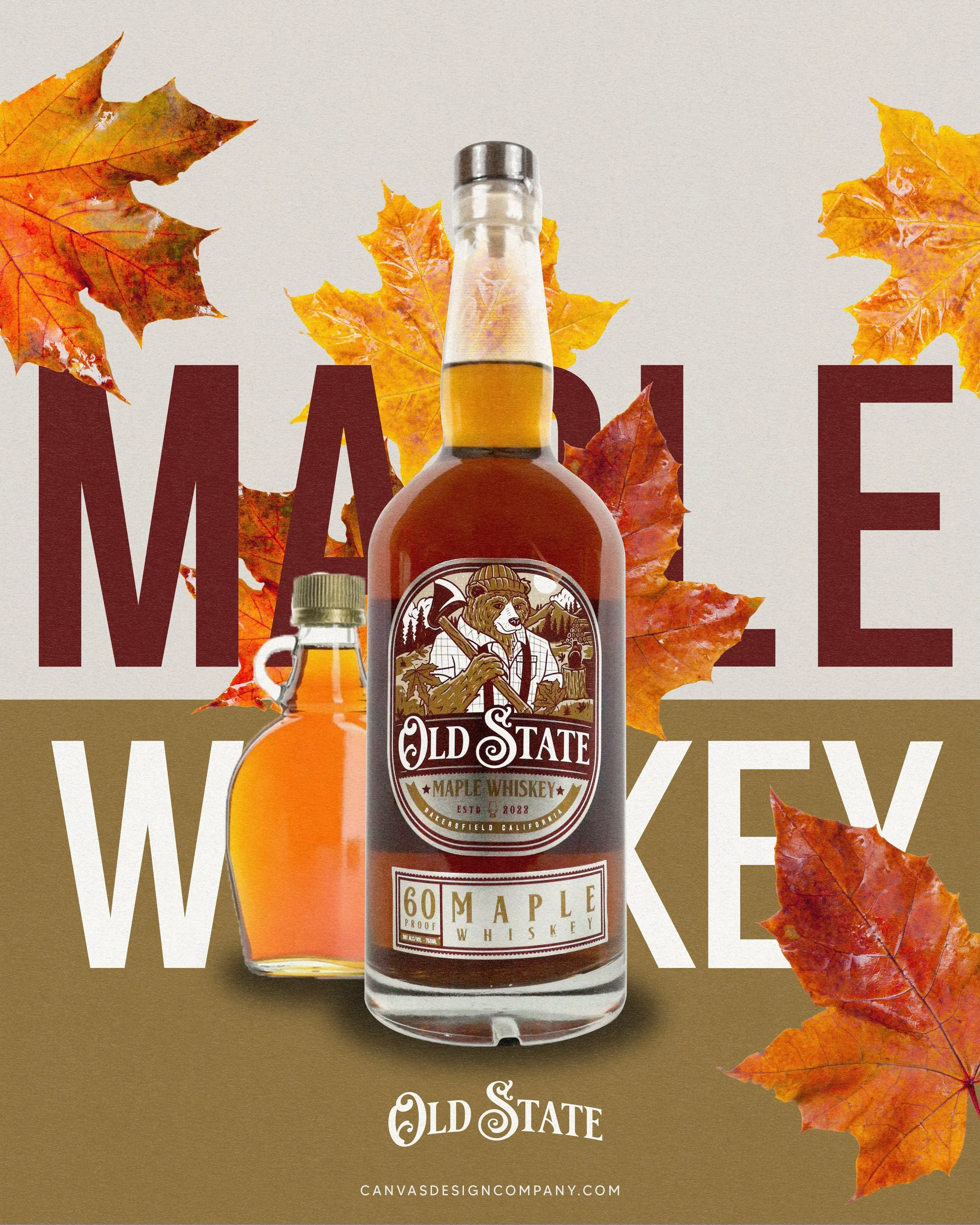 An all-time favorite project is one you can hold in your hand. 🥃 
These whiskey bottle labels I designed for @old_state_whiskey remain the favorite item on the shelf. 
The illustrations on the Maple &amp; Blackberry flavors came out better than I dr