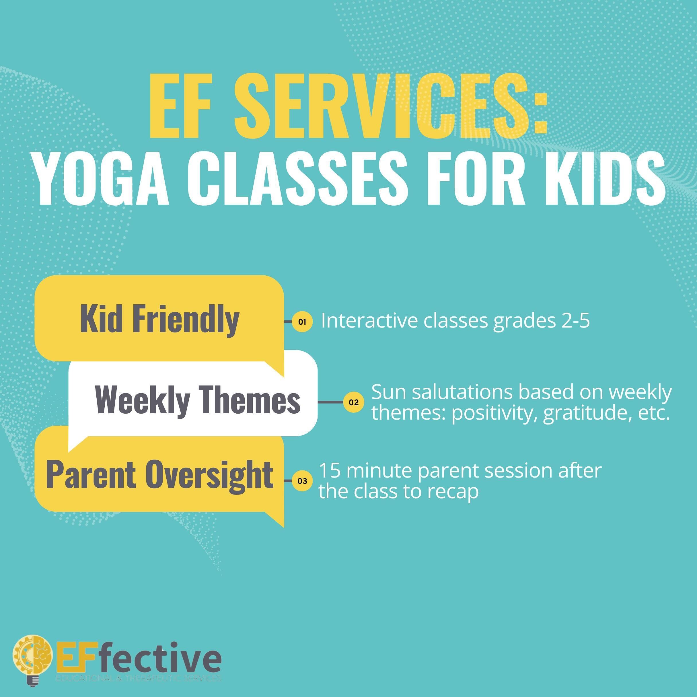 Nurture their inner peace from a young age! Join us for delightful yoga classes tailored for grades 2-5 where each week we focus on a new theme to center our sun salutations around! Email us at info@effective-services for more information.