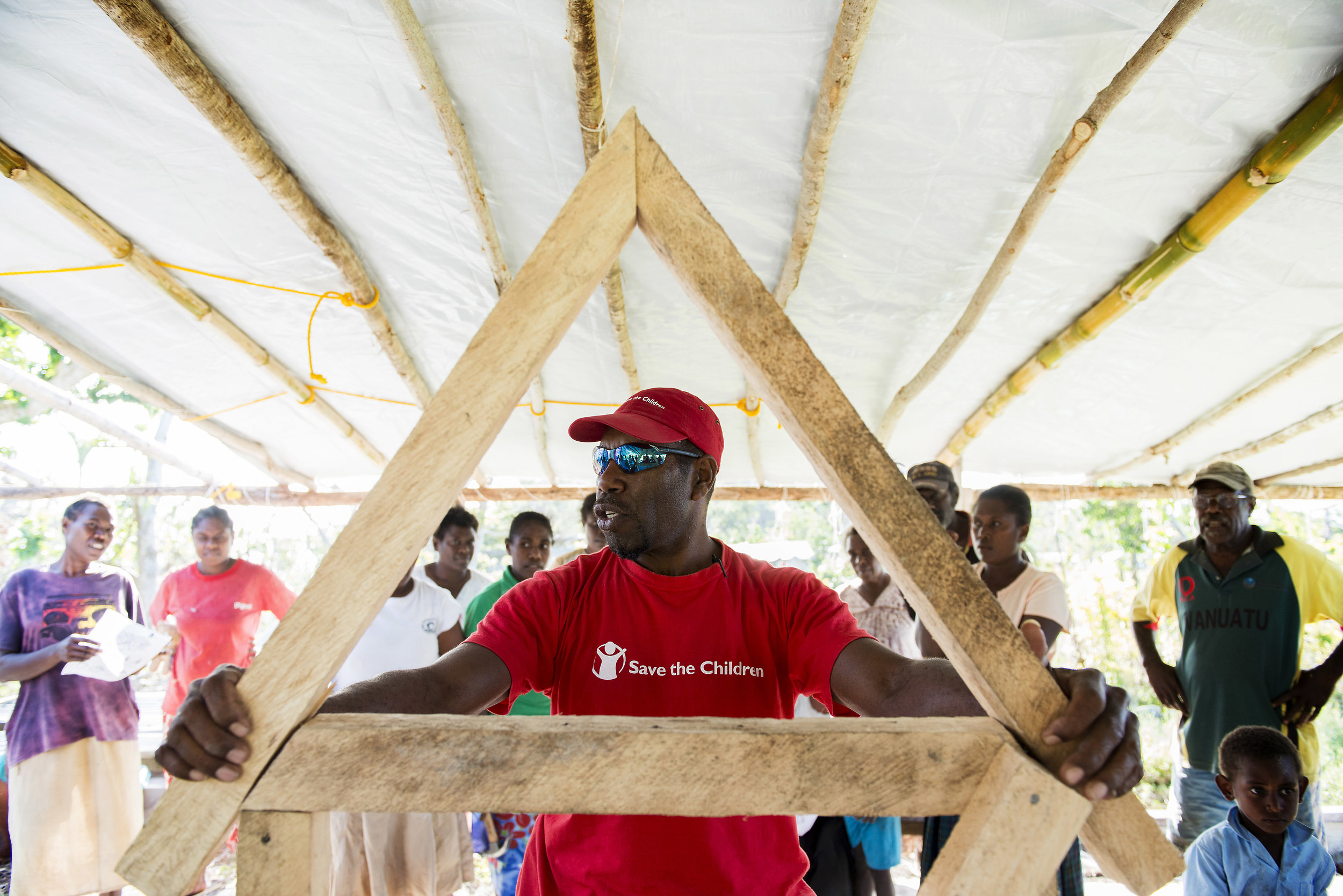  Shelter workshop, 3 months on from Cyclone Pam. Tongoa, Vanuatu. 2015. 