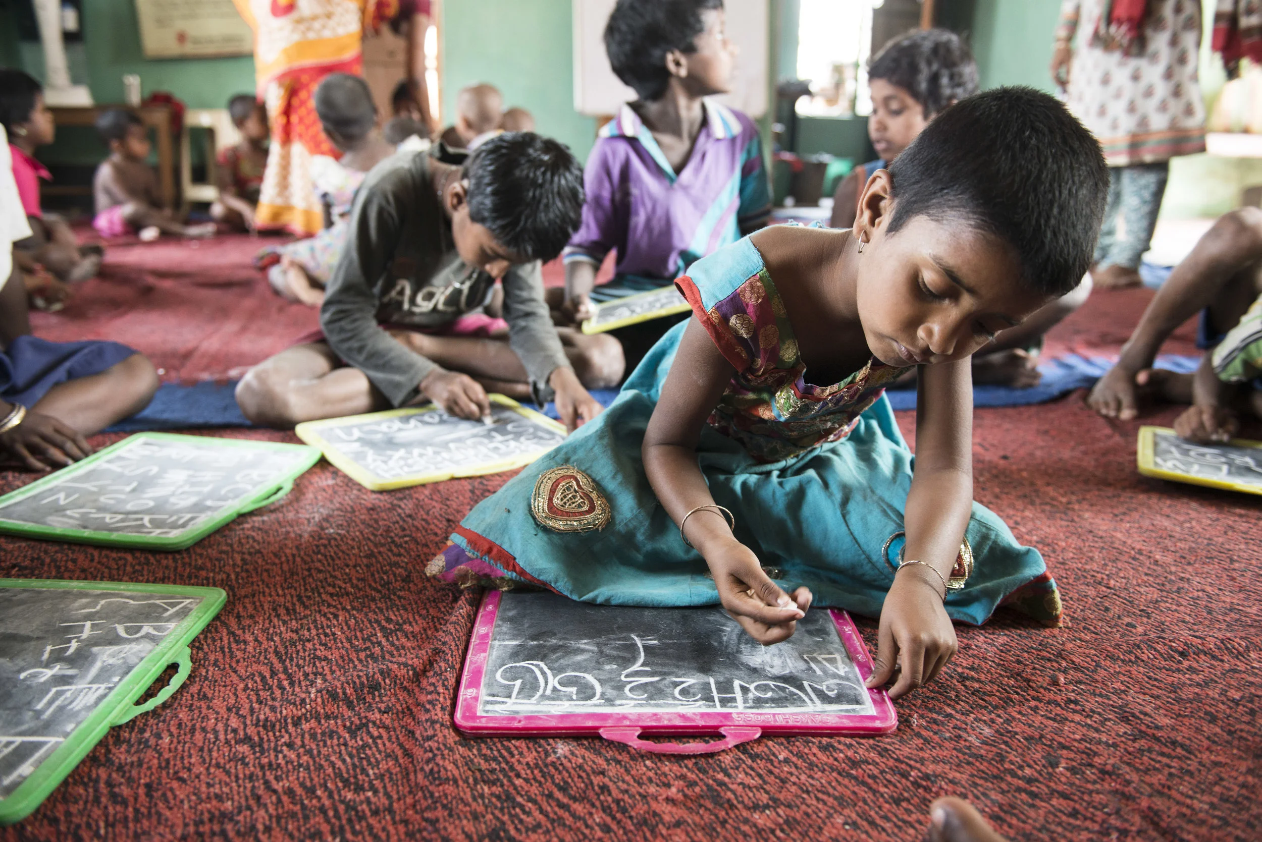Early childhood centre, brick kilns outside Kolkata. India. 2015.