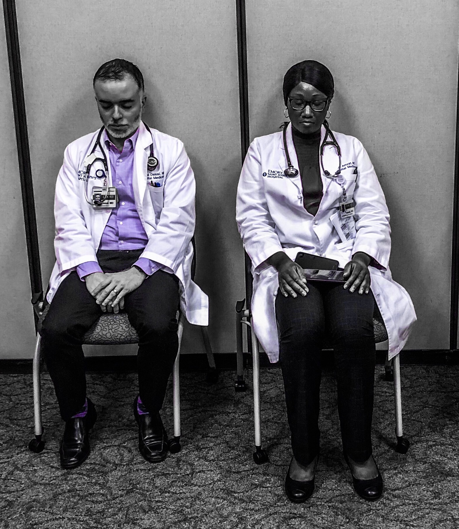 Boring pictures of Conscious Health Meditators.