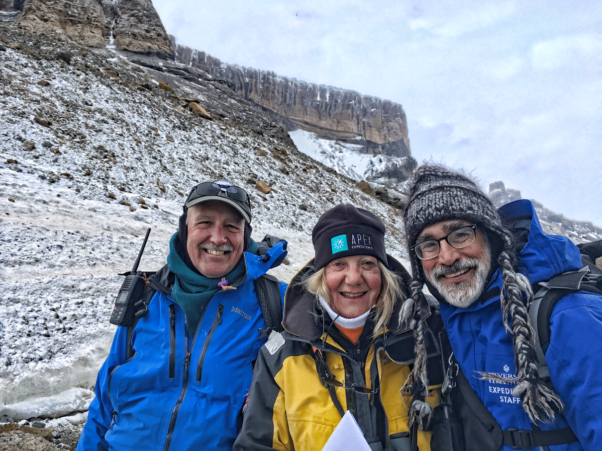 Kevin Clement, Shirley Metz and yours truly. Shirley is the first woman to ski to the South Pole in 1982.