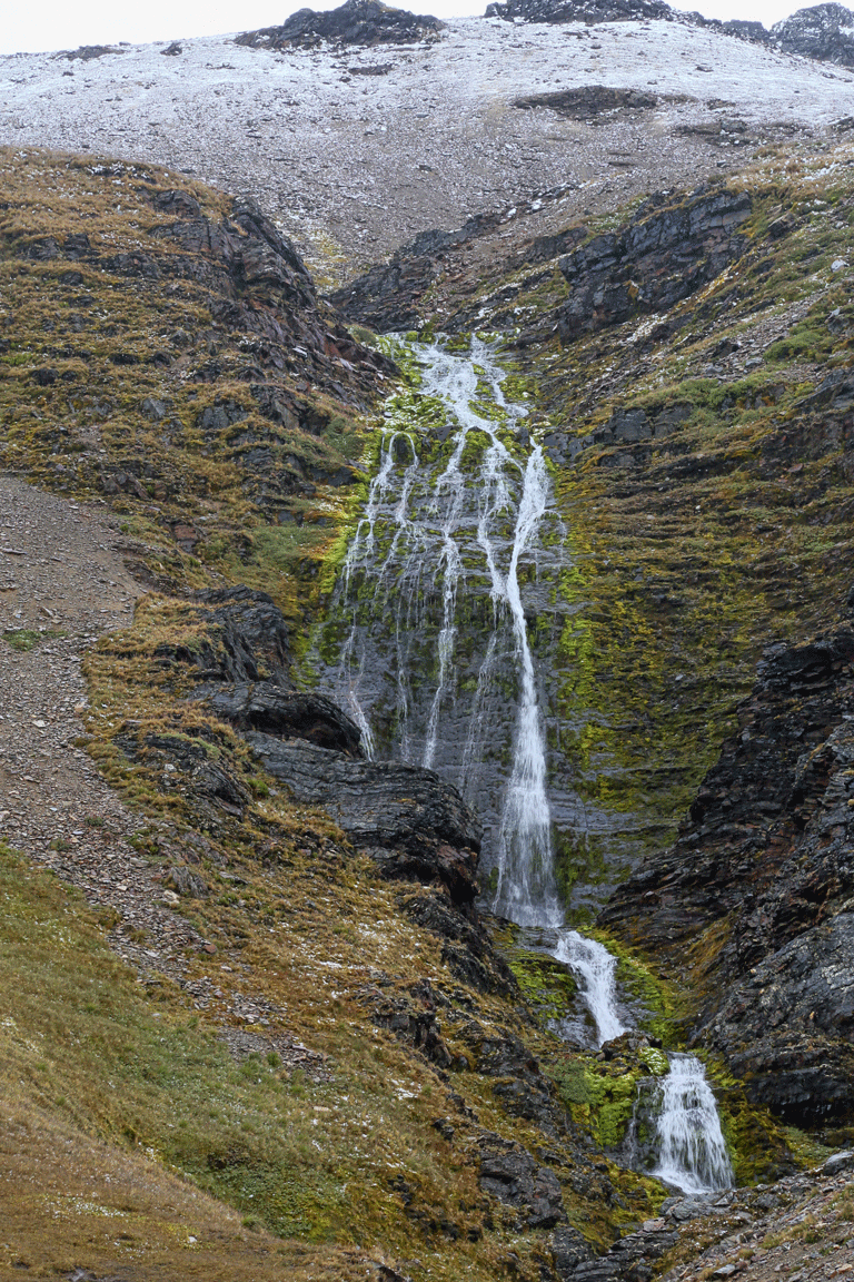 Shackleton’s waterfall, the last obstacle on the crossing of South Georgia.