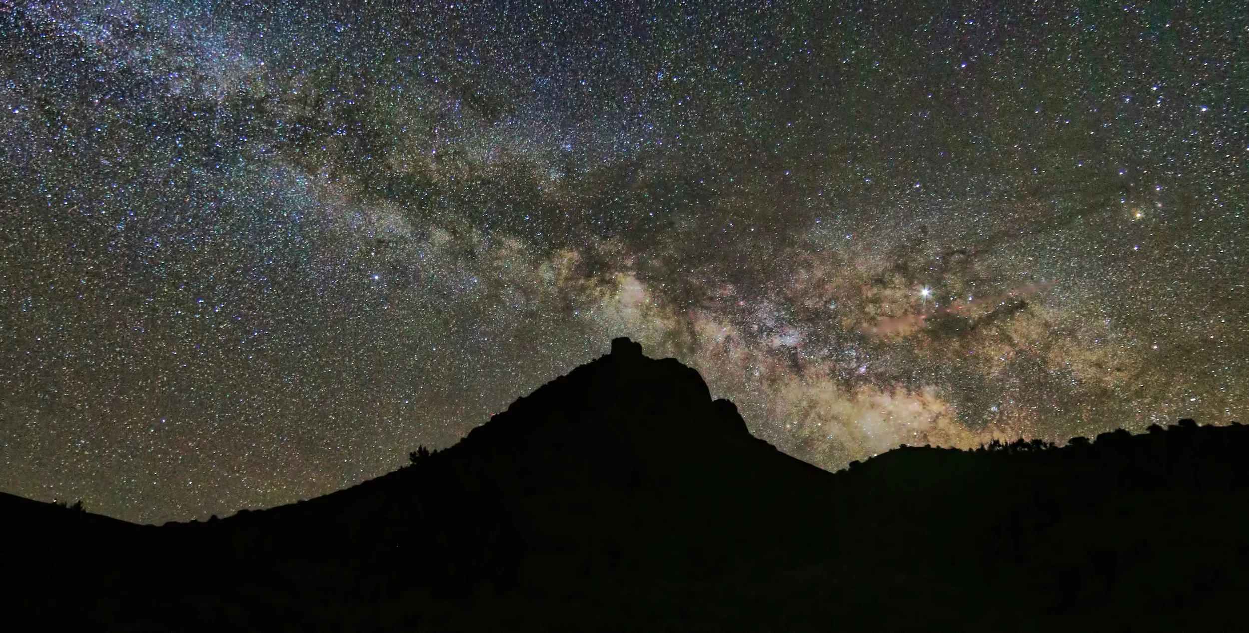 Panorama created by stitching together five portrait-oriented shots.