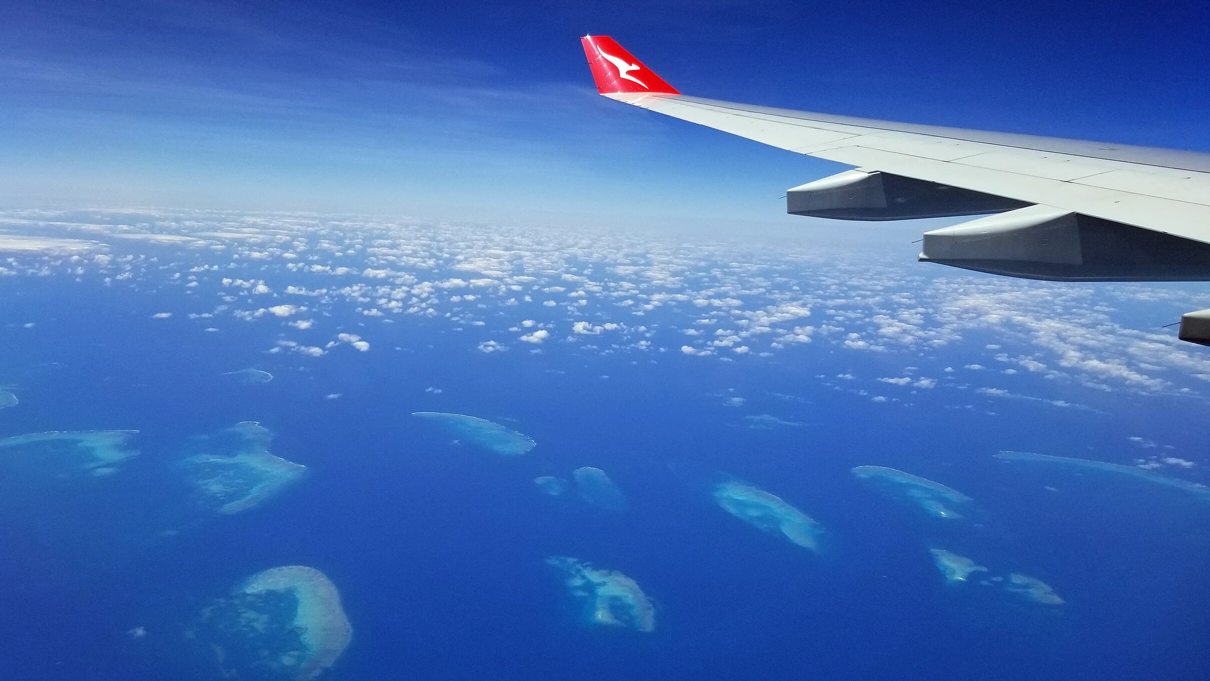 The northern part of the Great Barrier Reef system. I like the Qantas logo.
