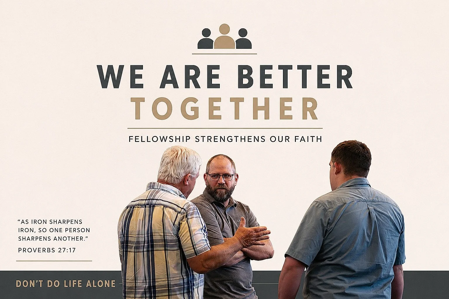 We weren&rsquo;t designed to follow Jesus alone.

God has given us the gift of other believers to encourage us, pray for us, care for us, and speak the truth of His Word into our lives. Our faith is stronger when it&rsquo;s lived out in Christian com