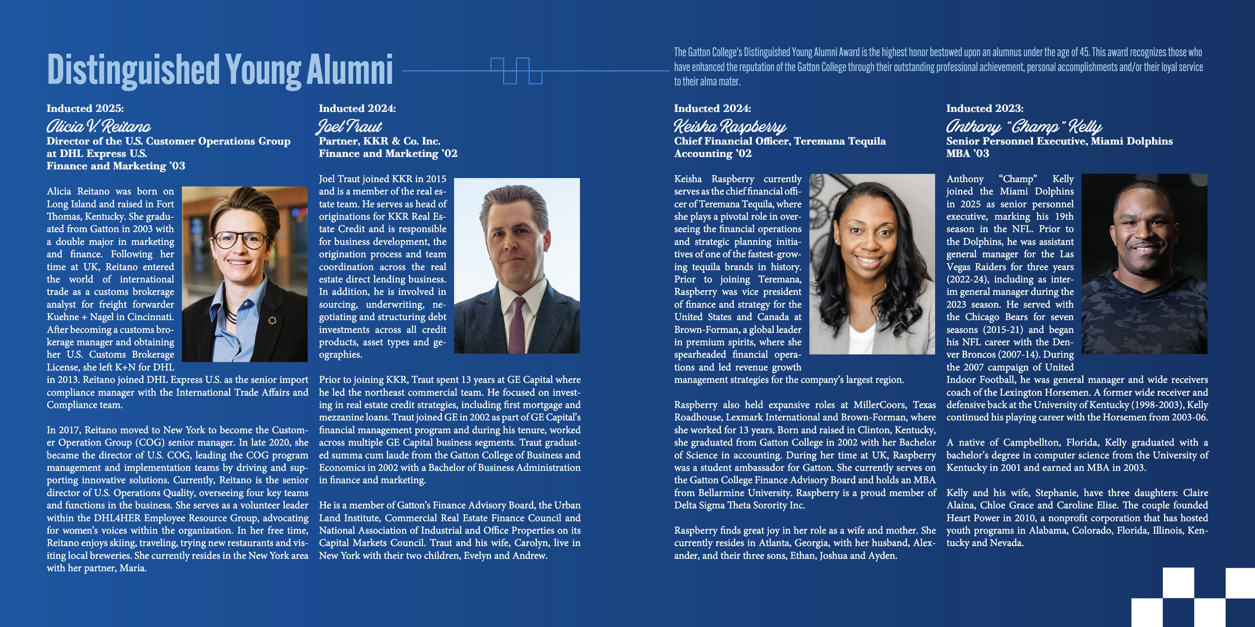 Headers Design: Distinguished Young Alumni