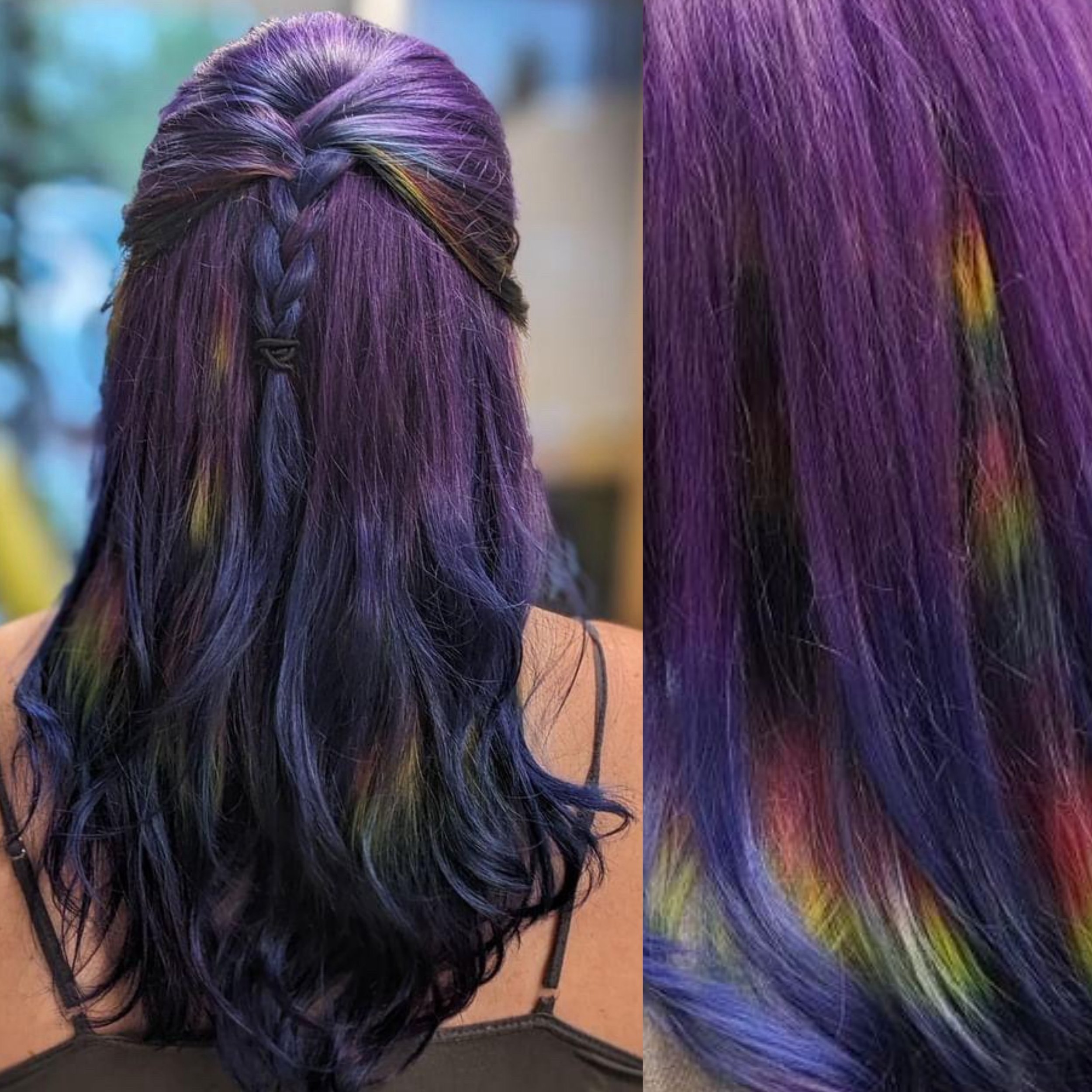 Rainbow prisms by @hairalchemy_byshelby 

Using #staino by @evohair 

#thehideoutsalonandlounge #weirdiswelcome #EastNashville #nashville #nashvillesalon #evosalon #evostylist #queersalon #nashvillestylist #evopro #evohair #evosalon #diversesalon #in