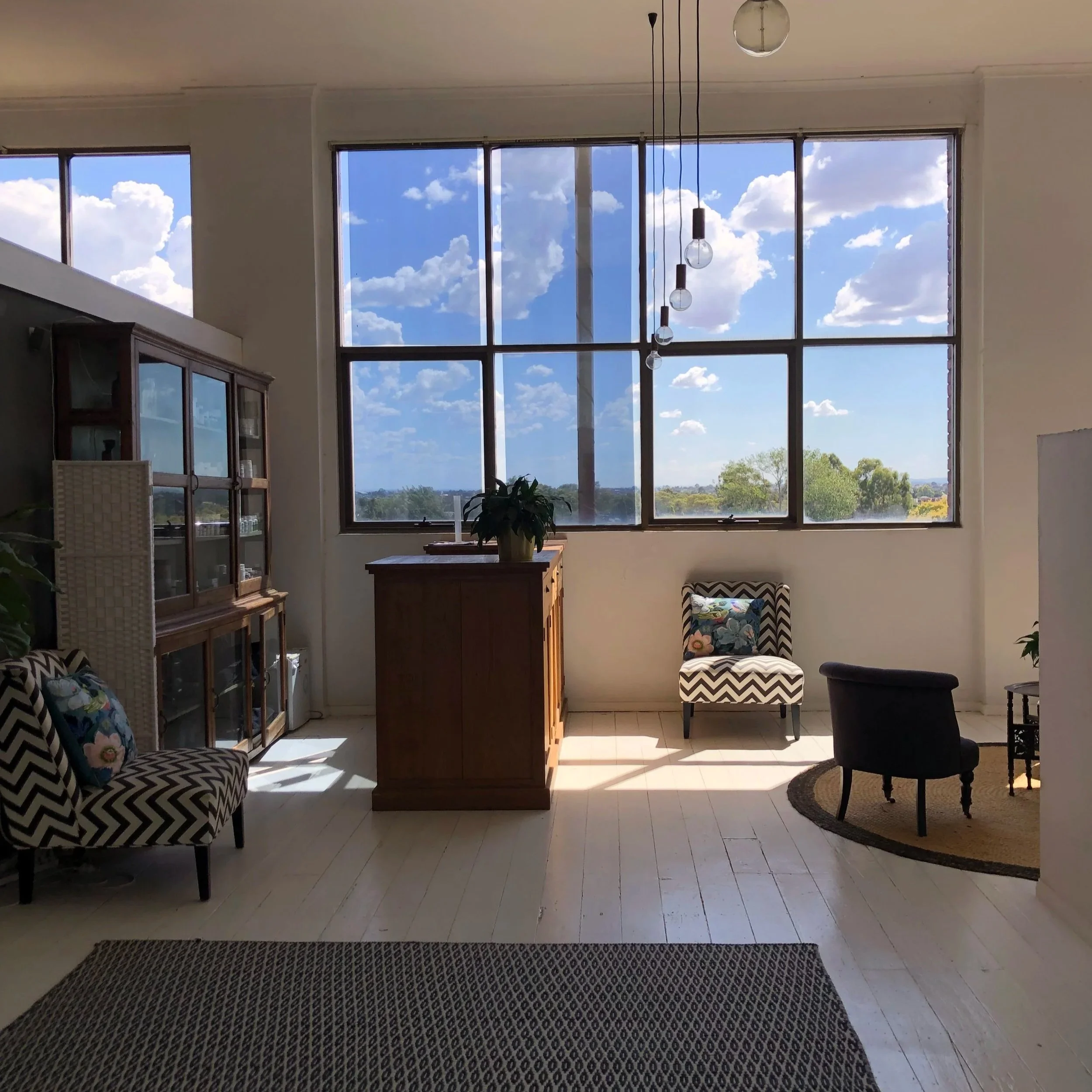Sunny wellness waiting lounge