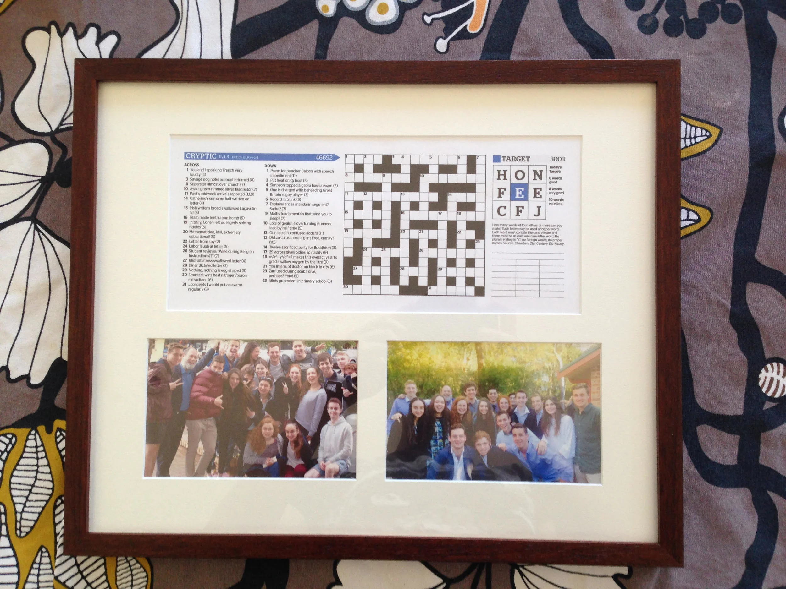 The giver of this puzzle got it framed and added photos - a nice touch!