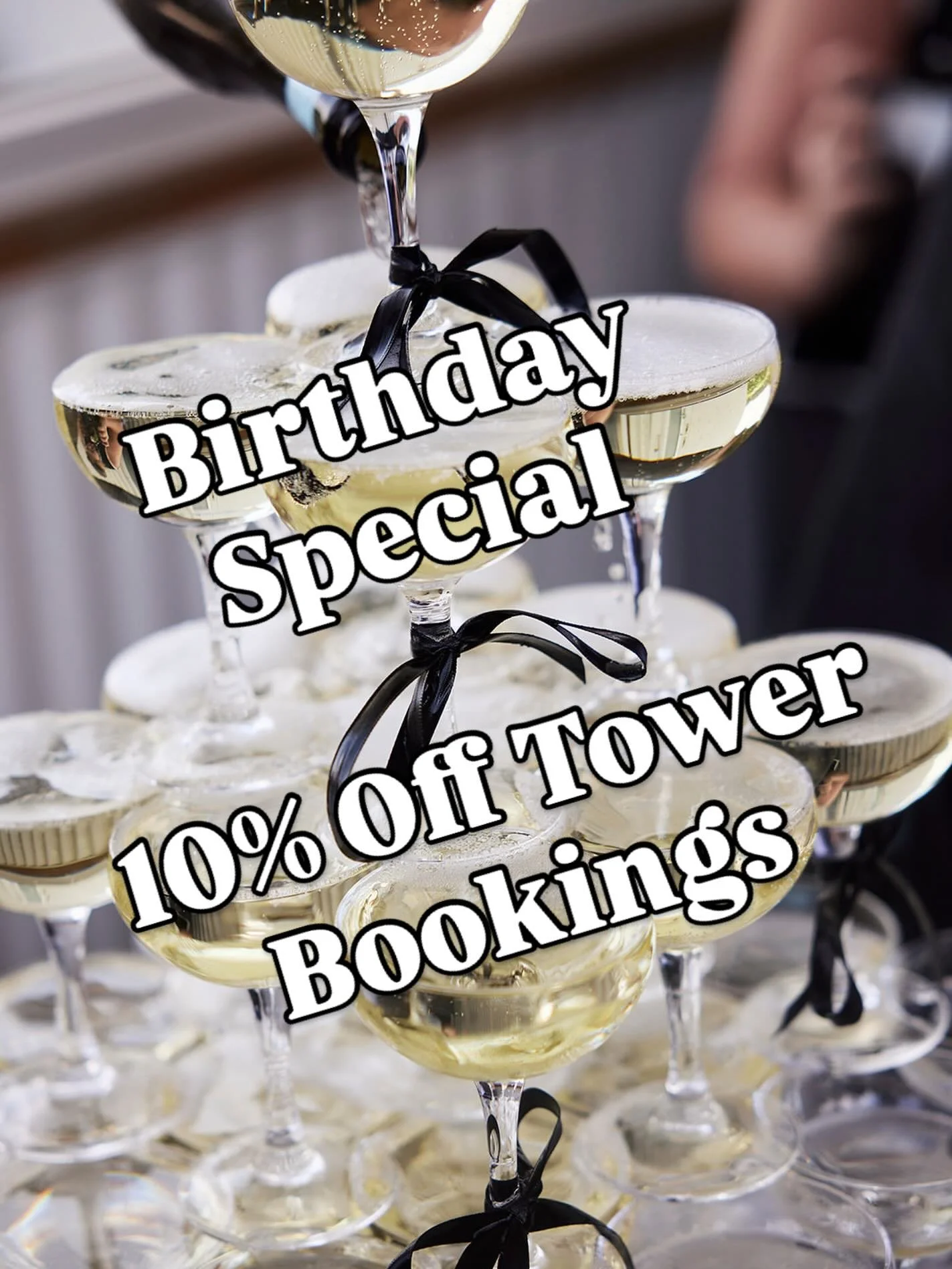 To celebrate our 7th Birthday 🎂 Get 10% any new Tower booking made during the month of April 🍾 Get in touch to secure your date 📆
