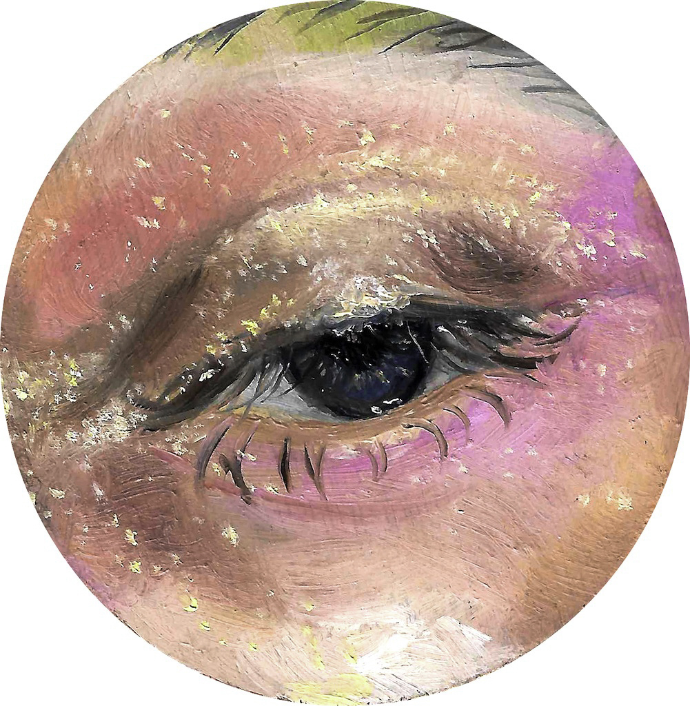 'Lover's Eye Miniature' oil on wood, 6 x 6 cm, 2017