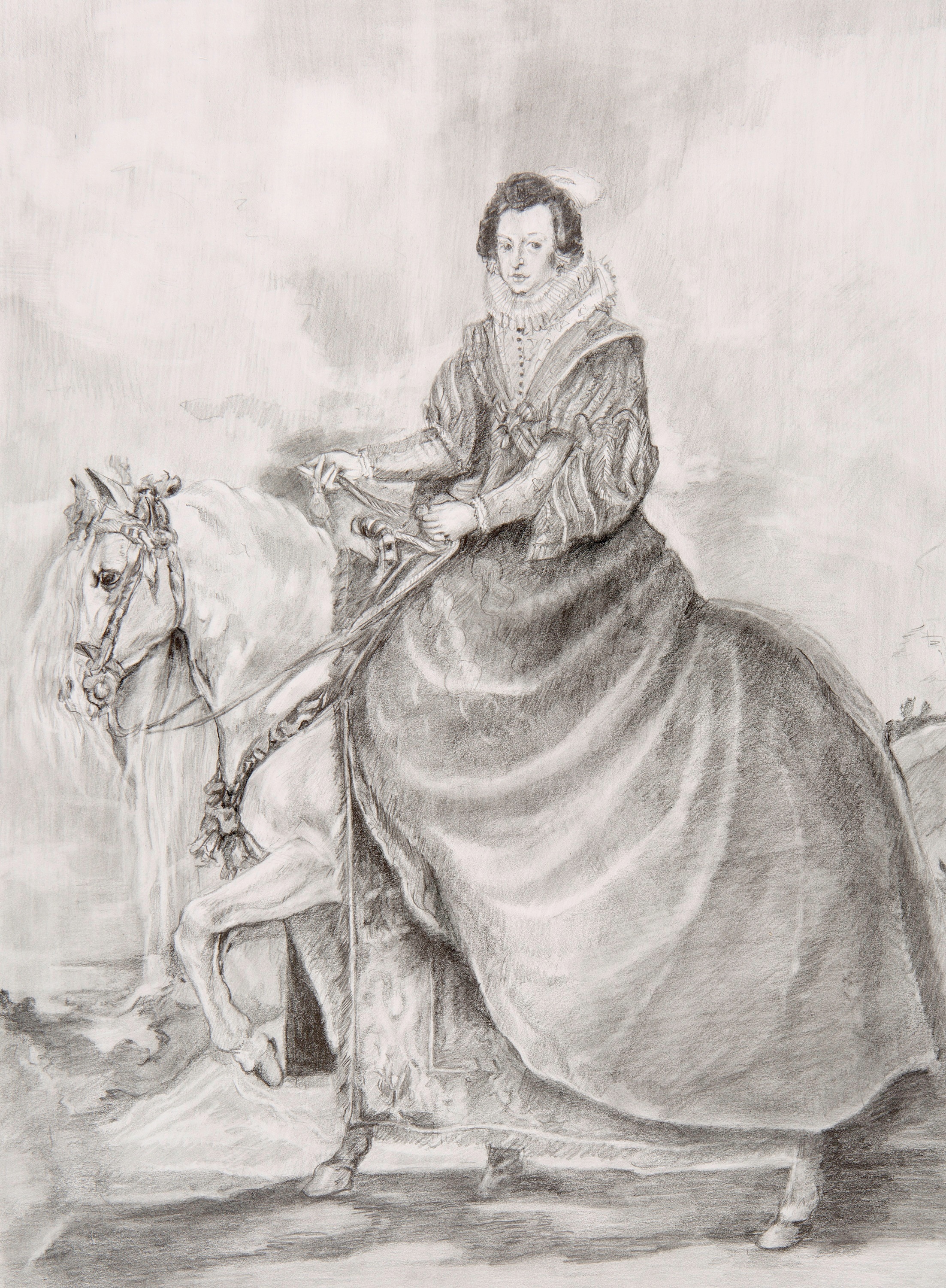 Study after 'Equestrian Portrait of Elisabeth of France,' 1635, Diego Velázquez