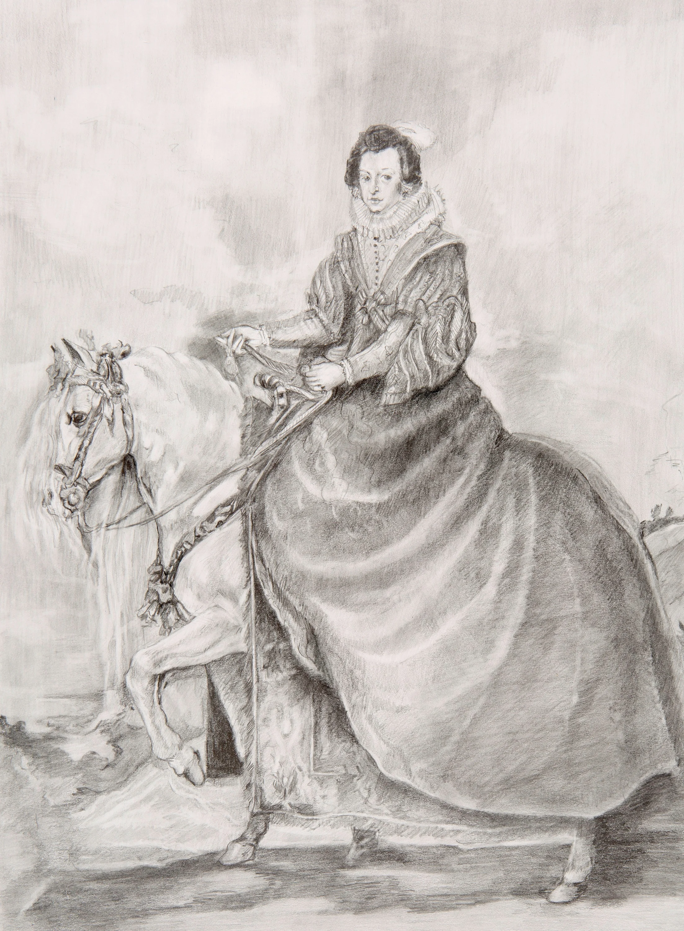 2015 - Study after 'Equestrian Portrait of Elisabeth of France,' 1635, Diego Velázquez