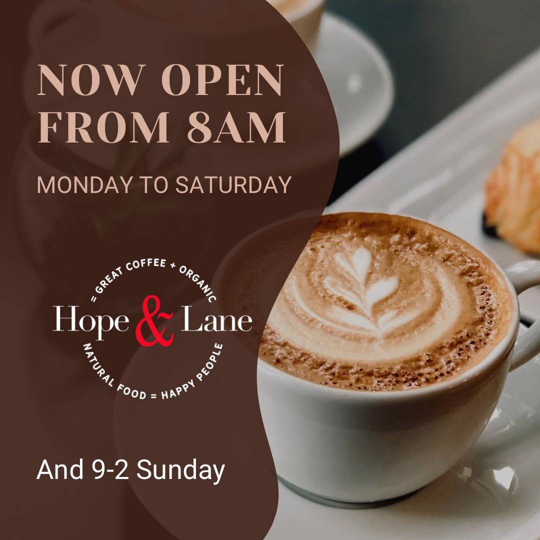Good news. We are now open from 8am Monday to Saturday 🧡

#openfrom8 #openingtimes #hopeandlane #dealkent #dealinkent #visitkent