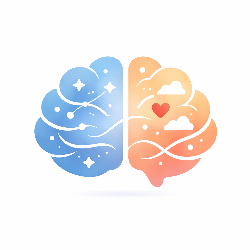 Abstracte illustratie van hersenen die het menselijk geheugen symboliseren.