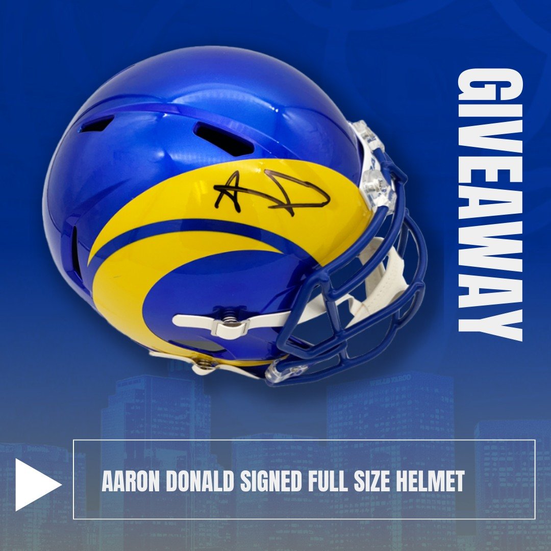 🐏 Calling all Rams Fans! 🐏 

This is your change to win a signed AARON DONALD full-size helmet! 🏈⚡️ Enter now for your shot at owning this ultimate collector's item!

🎁 Head to the Rams Team App ➡️ Rams Auctions ➡️ Filter ➡️ Giveaways to enter.


