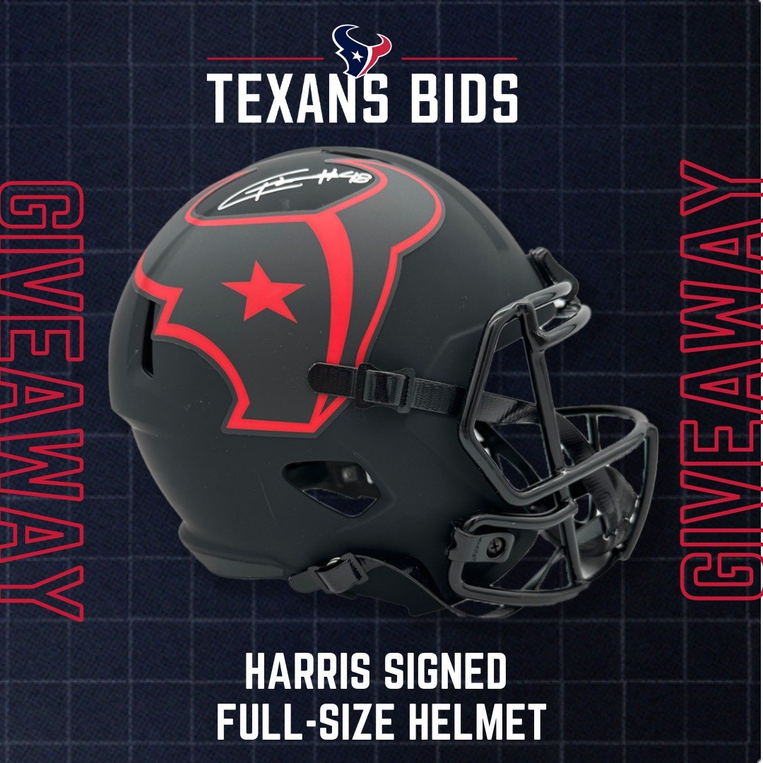 🚨 TEXANS NATION, ARE YOU READY? 🚨

🏈 Step onto the field of glory and claim your chance to win the ultimate prize: a HARRIS-signed Full-Size Helmet! This is your moment to seize victory!

📱 Don't hesitate! Head to the Texans Team App ➡️ Texans Bi