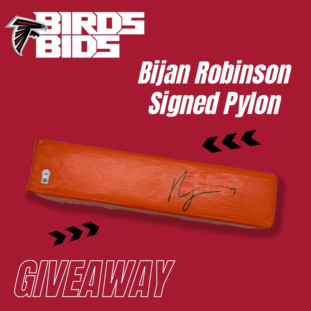 🔥 Attention all Falcons Fanatics! 🌟

🏈 Rise and shine, Falcons faithful! It's time to seize your moment of victory with our thrilling Bijan Robinson Signed Pylon giveaway! 🎉 Don't miss out on this electrifying opportunity!

📲 Act now through the