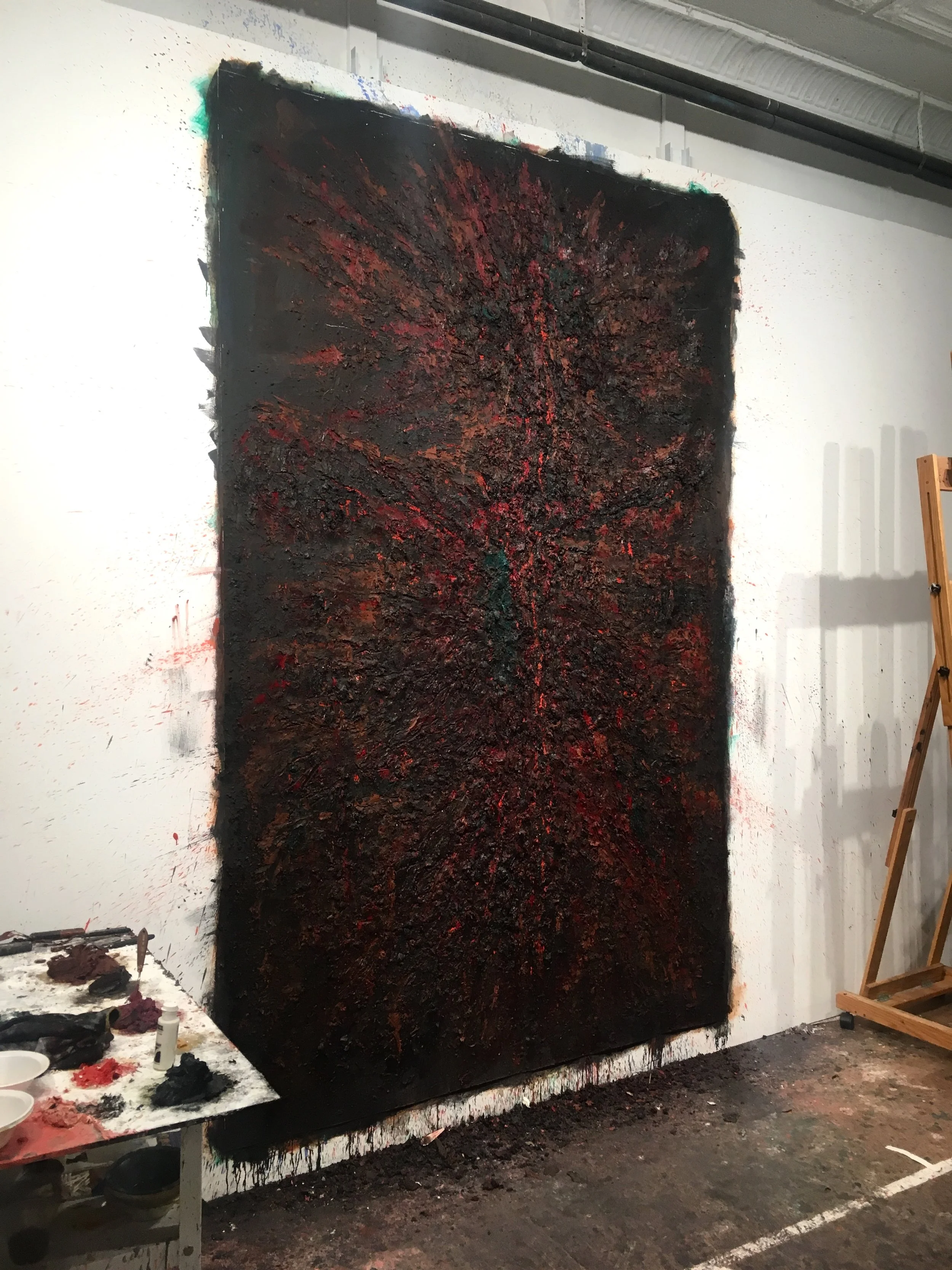 Caldera, 2018 oil on paper, 108 x 72 in.