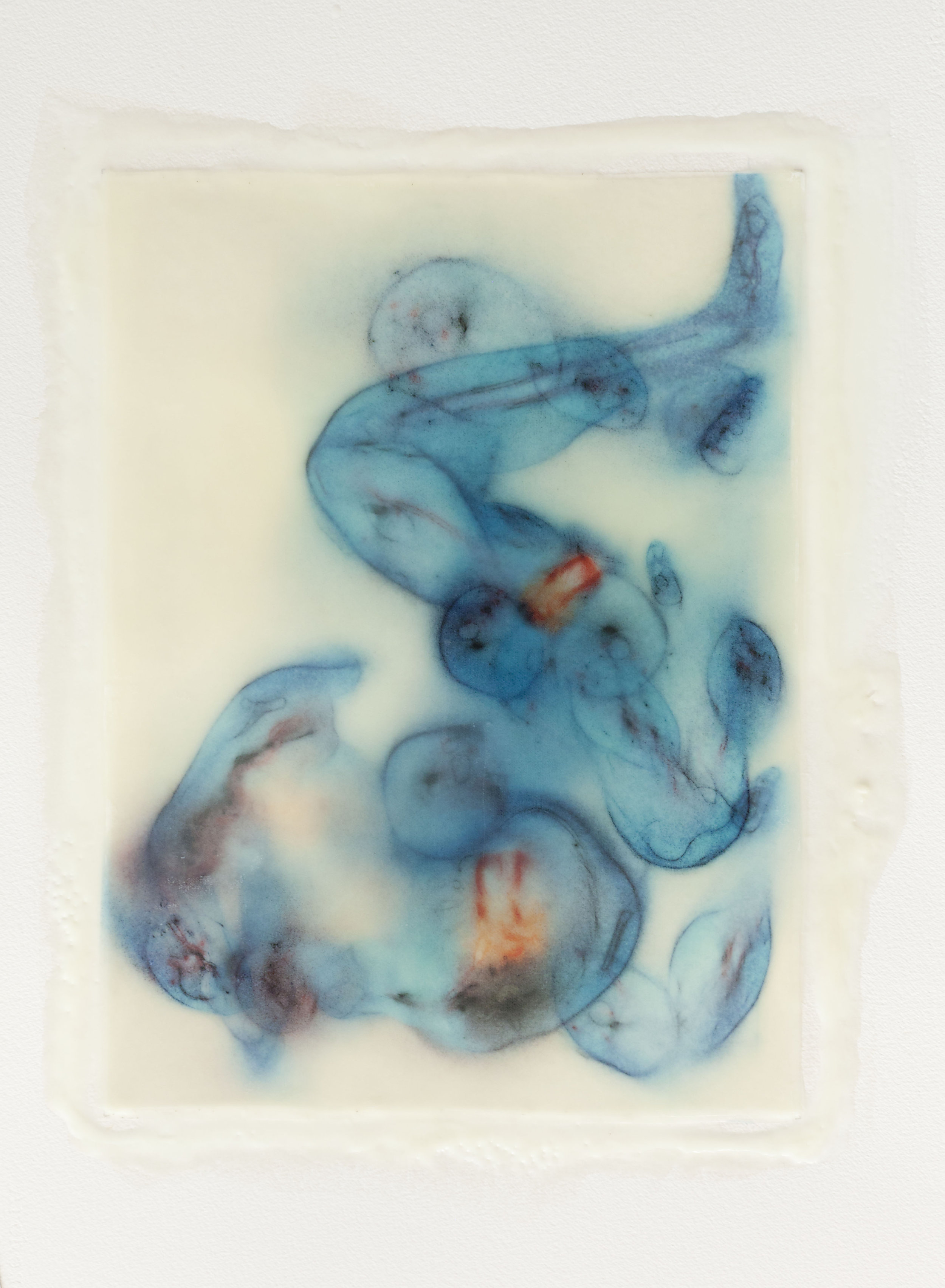  Untitled, 2015 silk and encaustic on paper, 37 x 23 in. 