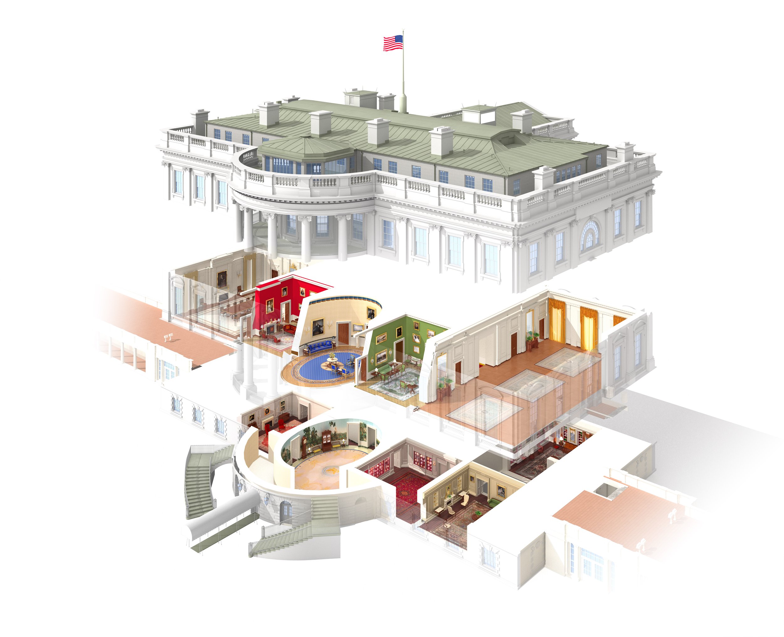 White house exploded view