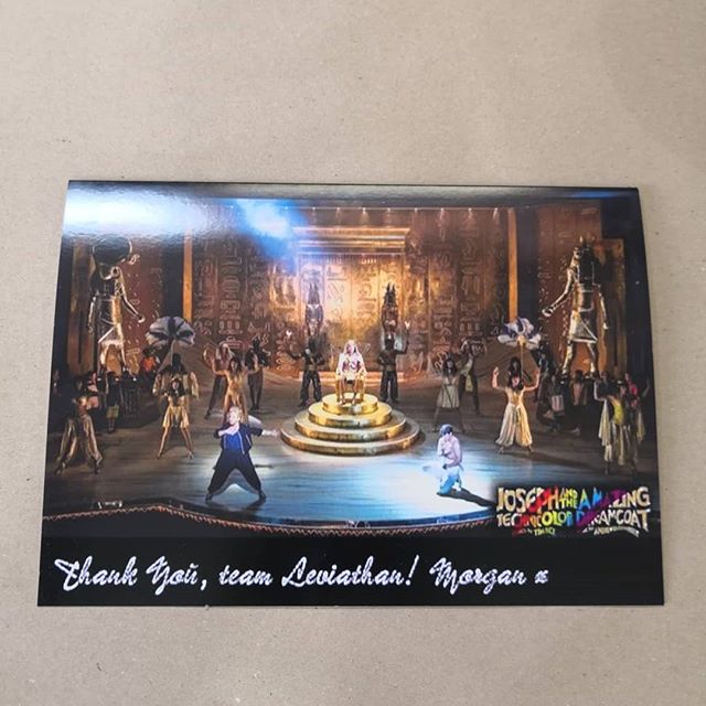 Just received this giant thank you card from @morgysnaps for our work on @josephmusical. Thank you Morgan it was a pleasure to work on and very sweet of you. Now to find a place for it!! #theatre #musical #josephandtheamazingtechnicolordreamcoat #jos