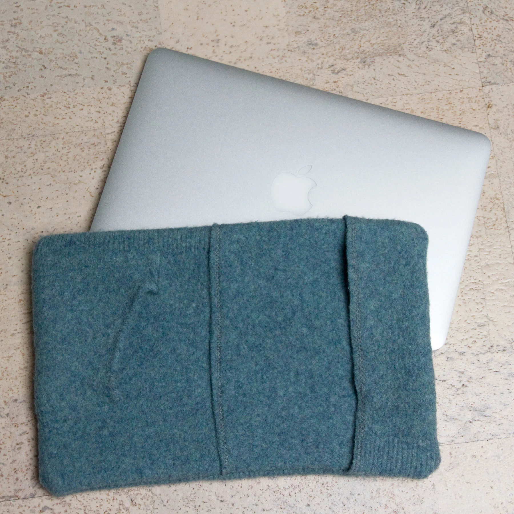 Ruined sweater upcycled laptop cover