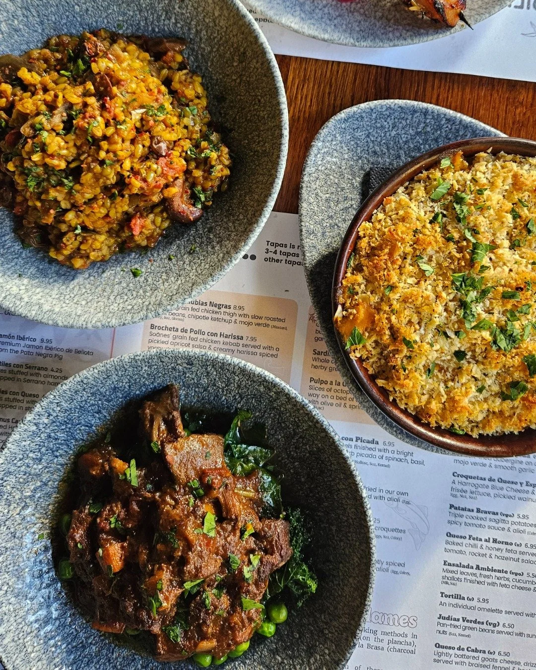 Have you tried our festive specials yet?🤤

🍲 Rich and warming slow braised ox cheek served with lemon &amp; mint winter greens
🐟 Our Spanish take on a warming fish pie; creamy haddock &amp; mussels topped with a dill crumble
🍆 A slow cooked and a