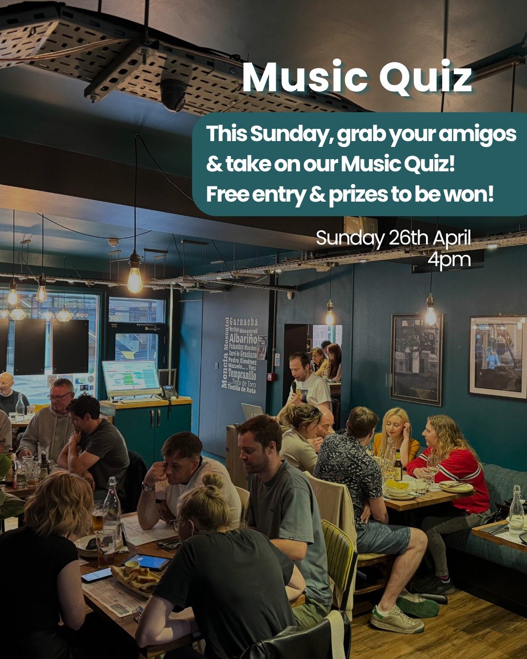 SUNDAY MUSIC QUIZ! 🎶

Here's your reminder that our four weekly music quiz is tomorrow at 4pm!

Free to enter, prizes to be won and the company of our lovely Music Quiz Host, Rob!

Surely not one to miss?

#musicquiz #quiz #york