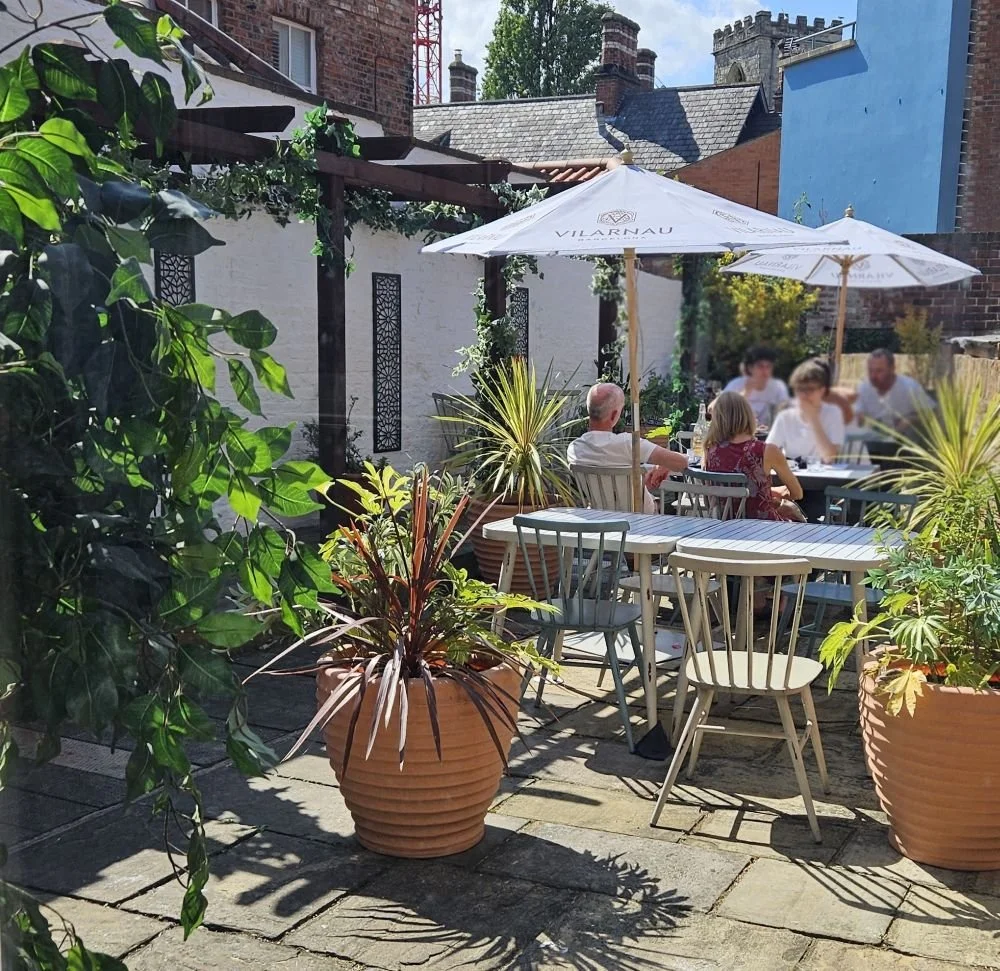 Image of Sunny Beer Garden and Courtyard on Walmgate in York City Centre