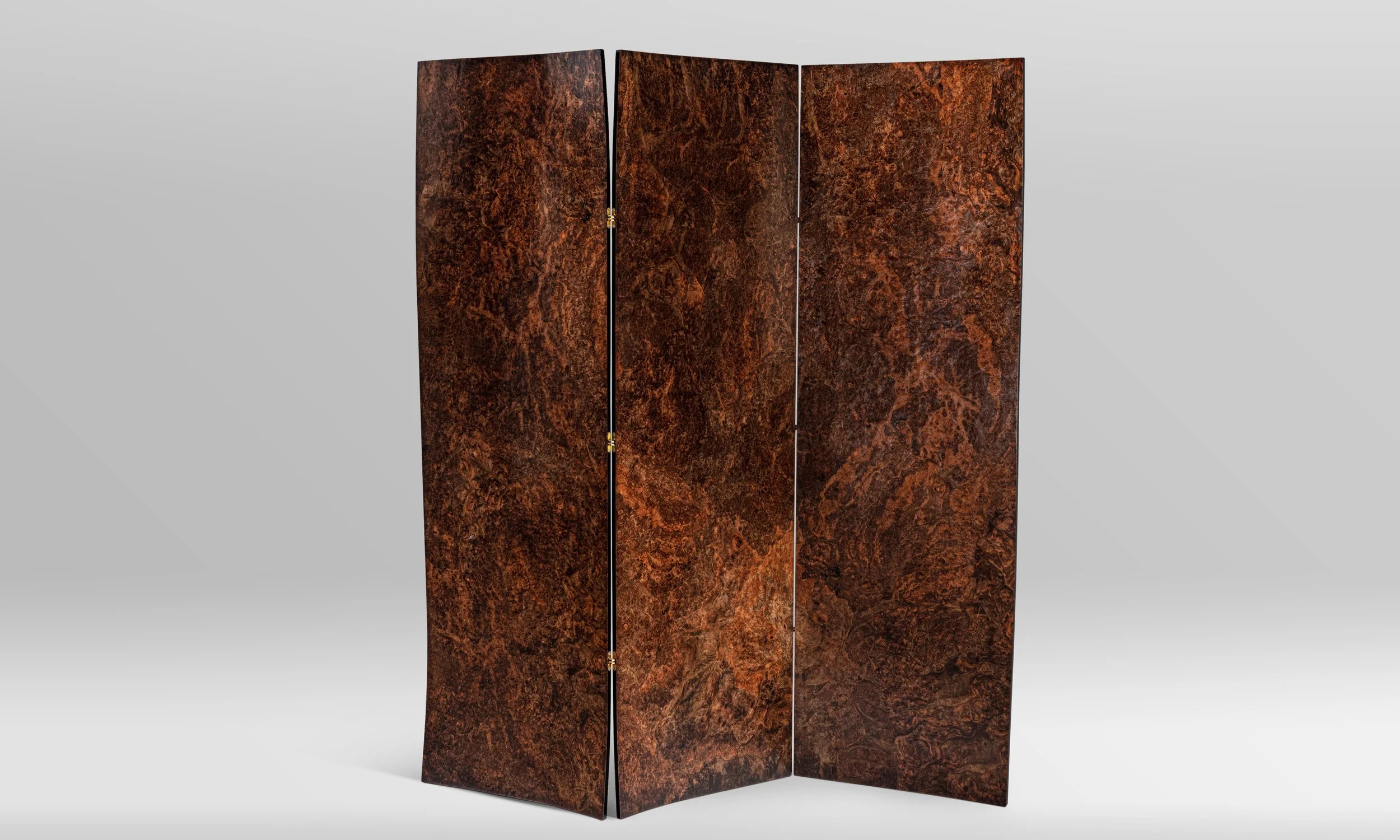 Ian Milnes - Nebula - Contemporary Abstract Walnut Marquetry Folding Screen