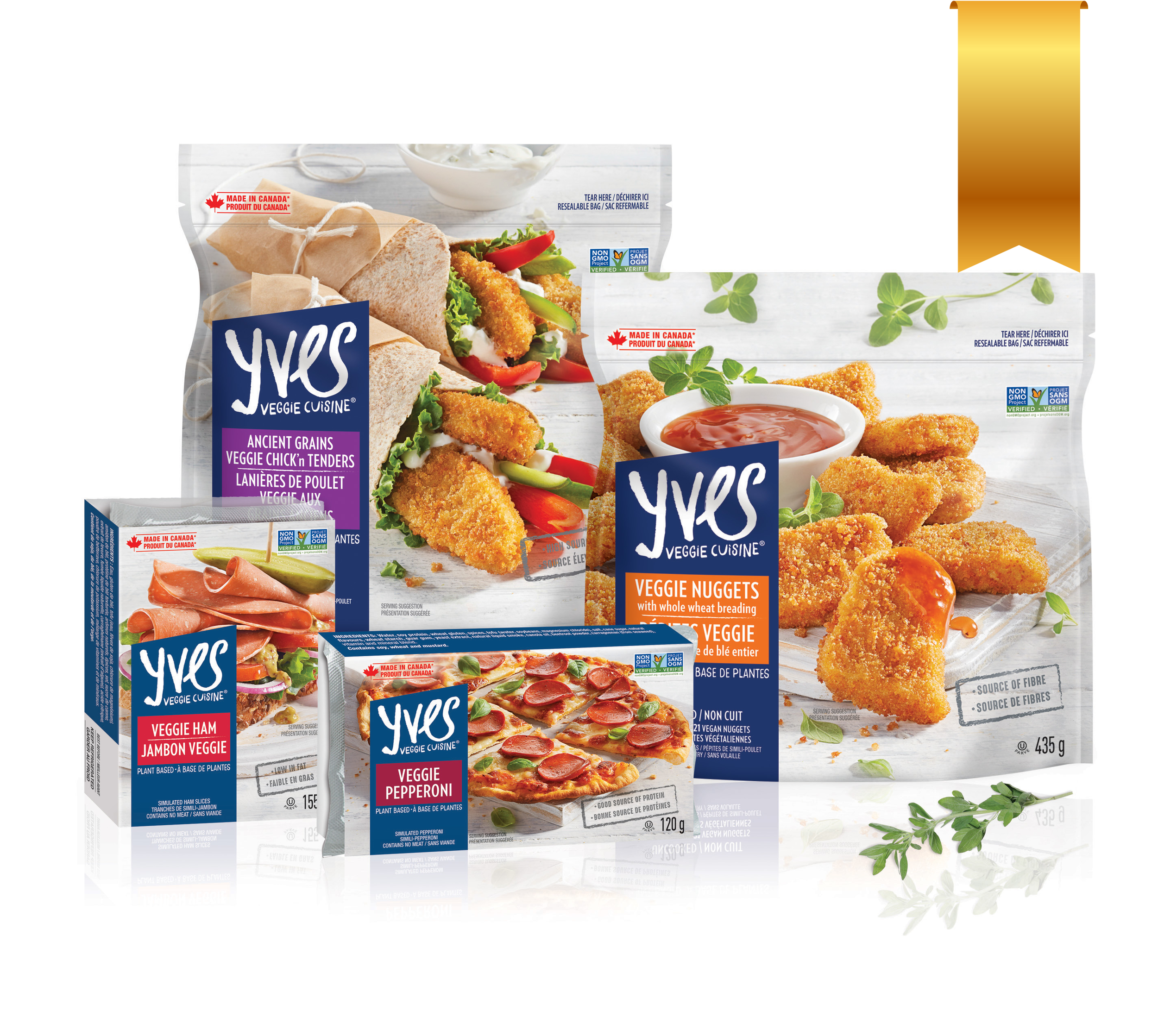 Brand Name: YVES VEGGIE CUISINE Brand Owner: Hain Celestial Group Entering Company: Corporate Visuals Inc. Brand Agency/Graphic Designer: Corporate Visuals Inc. Package Converter/Printer/Raw Materials: Glenmore Printing + Winpak LTD + Alphapoly Packaging
