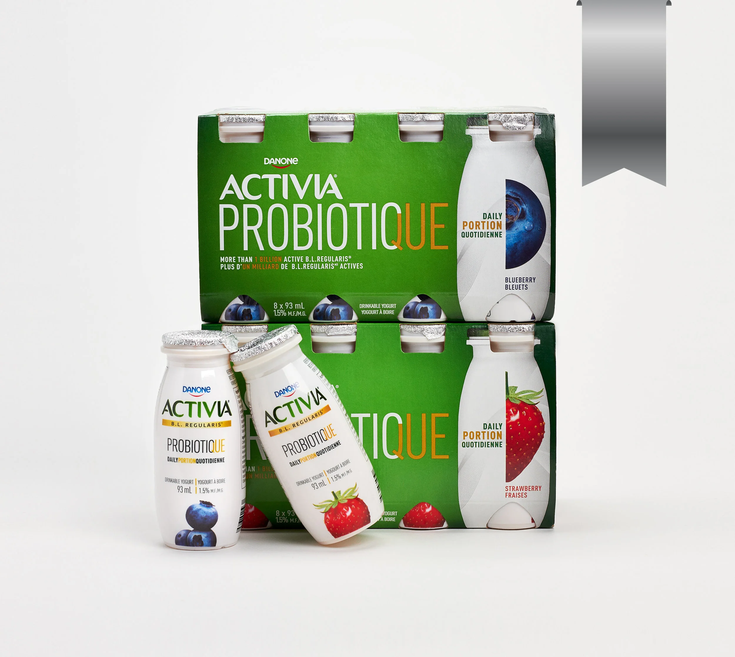 Brand Name: Activia Drink Brand Owner: Danone Wave Canada Entering Company: Pigeon Brands Brand Agency/Graphic Designer: Pigeon Brands Pre-Press/Structural Designer: SGS Package Converter/Printer/Raw Materials: Westrock and American Fuji Seal