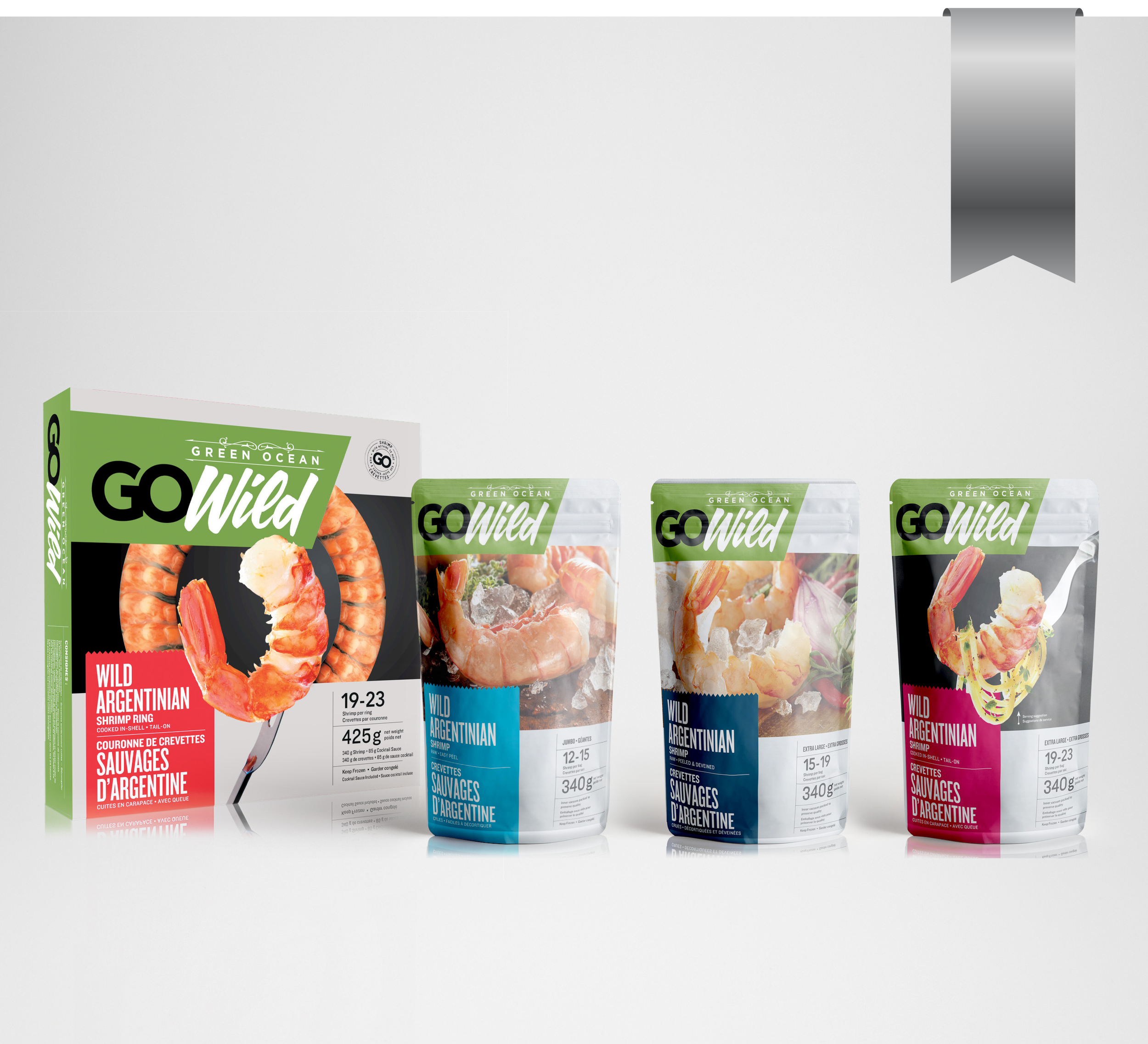 Brand Name: Green Ocean GO Wild ARGENTINIAN SHRIMP Brand Owner: Tree of Life Canada Entering Company: Rayment & Collins Brand Agency/Graphic Designer: Rayment & Collins Pre-Press/Structural Designer: Rayment & Collins Package Converter/Printer/Raw Materials: BAO BÌ DUY NHÂT
