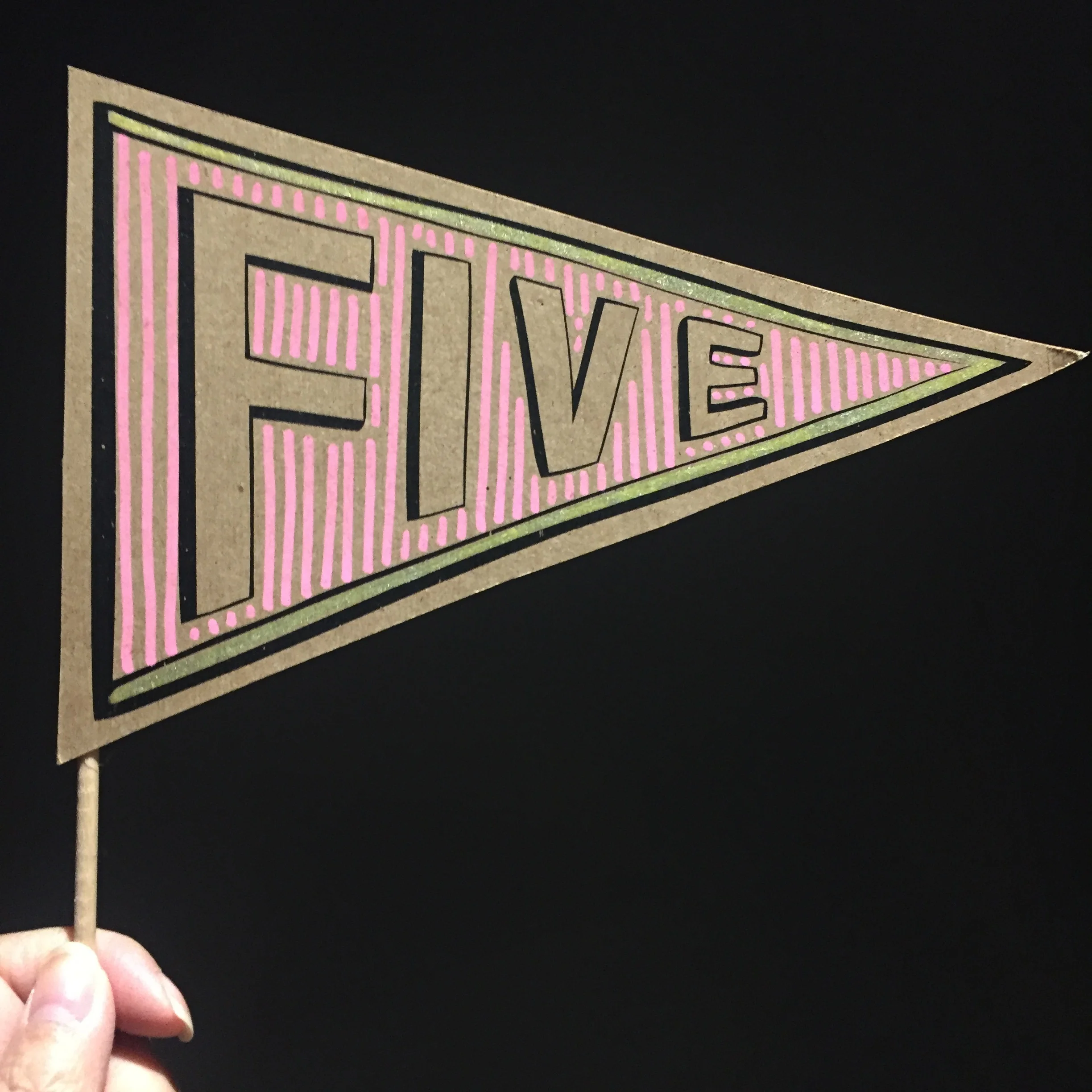 FIVE Flag - 5th Birthday Posecards™®