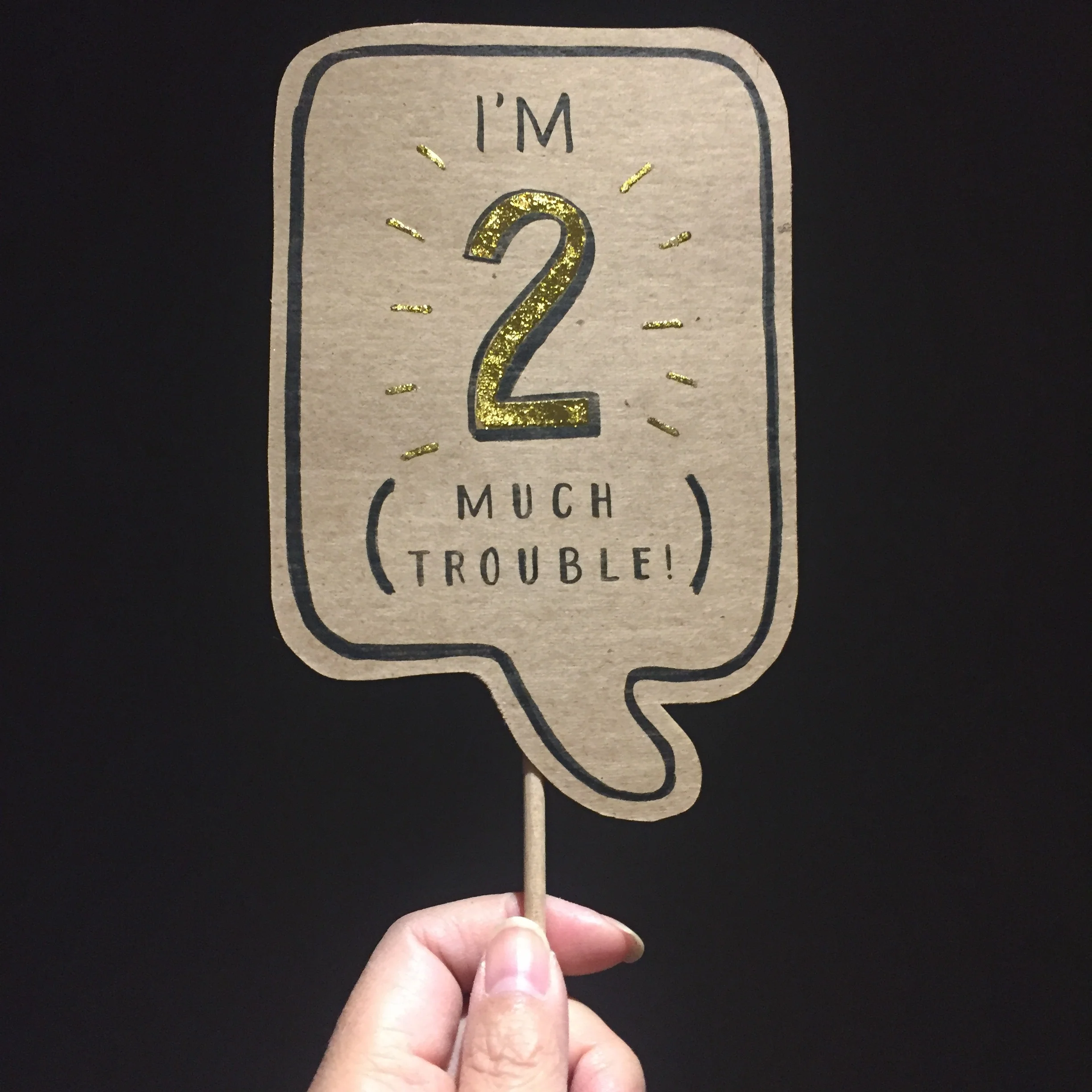 I'm 2 Much Trouble - 2nd Birthday Posecards™®