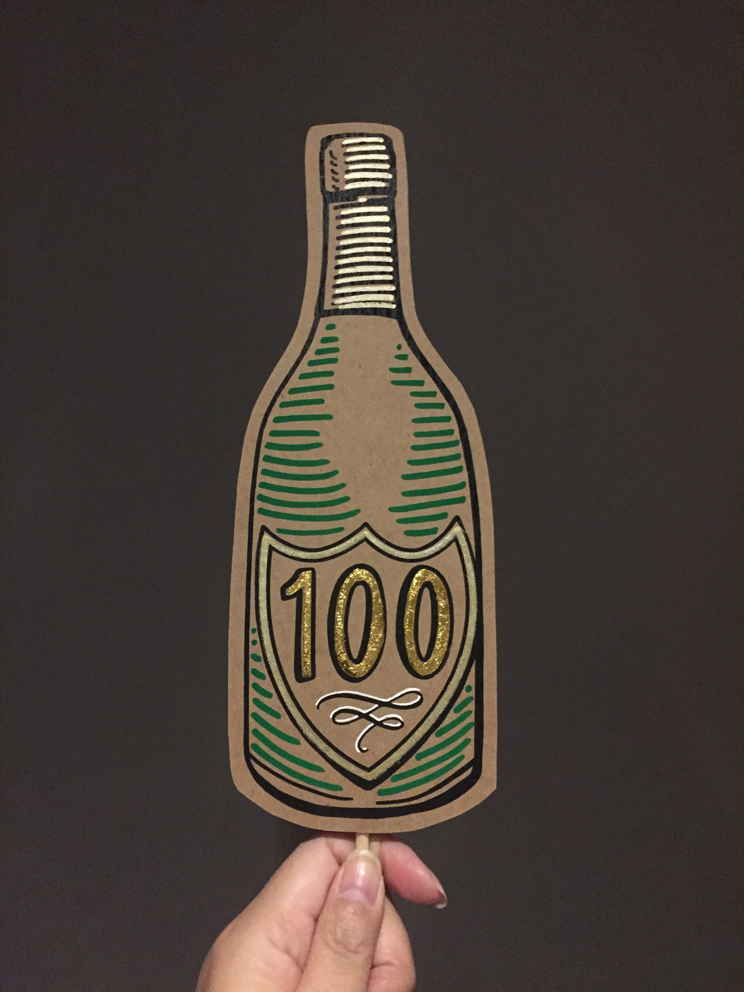 100 Champagne Bottle - 100 Celebration Posecards™®
