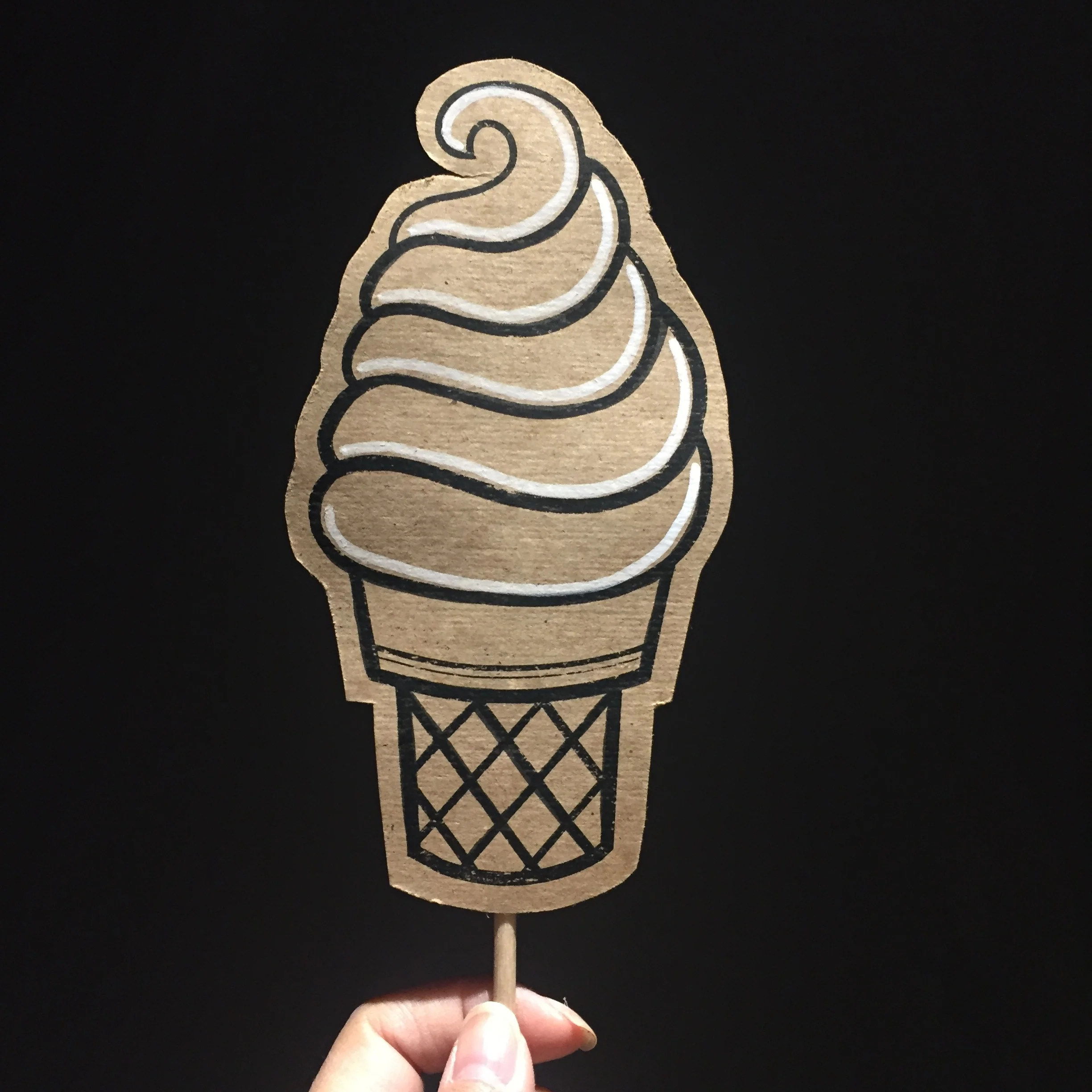 Ice Cream Swirl Waffle Cone - Food Posecards™®
