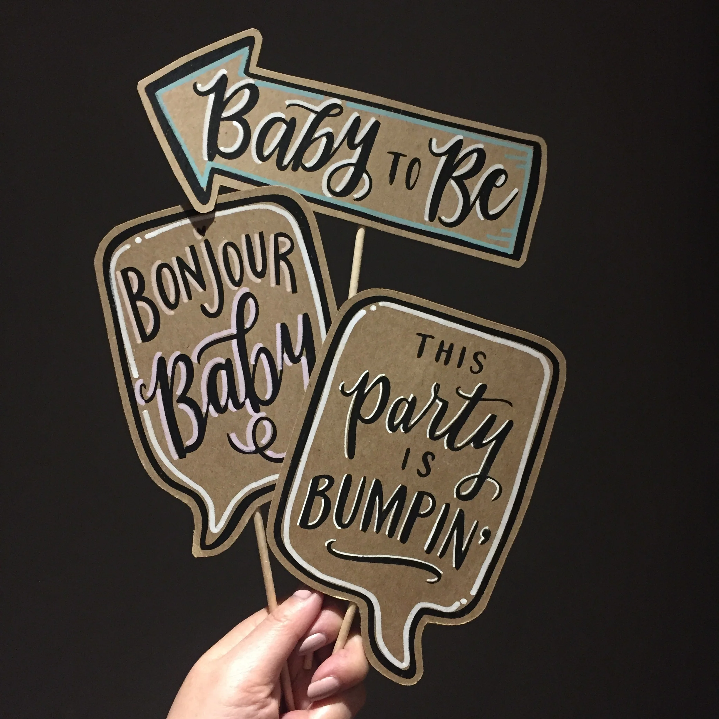 Bonjour Baby Shower Set - Posecards™® 3 pc Set