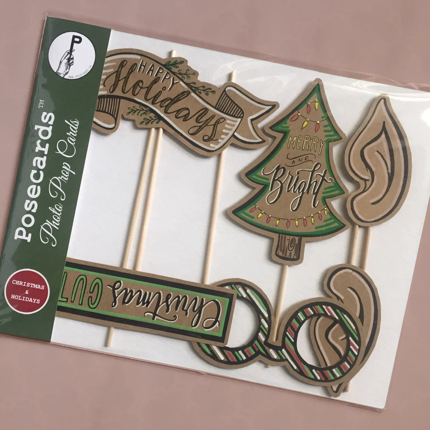 Happy Holidays Photo Prop Set - 5 Pieces 