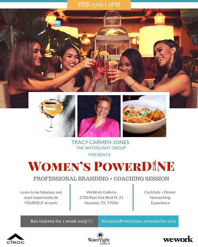 This Wednesday, Feb 27th we&rsquo;re hosting the #WomensPowerDINE for Houston&rsquo;s most diverse, innovative leaders. The event will include dinner, cocktails and conversation that will take your professional branding to the next level. 📈
.
It's m