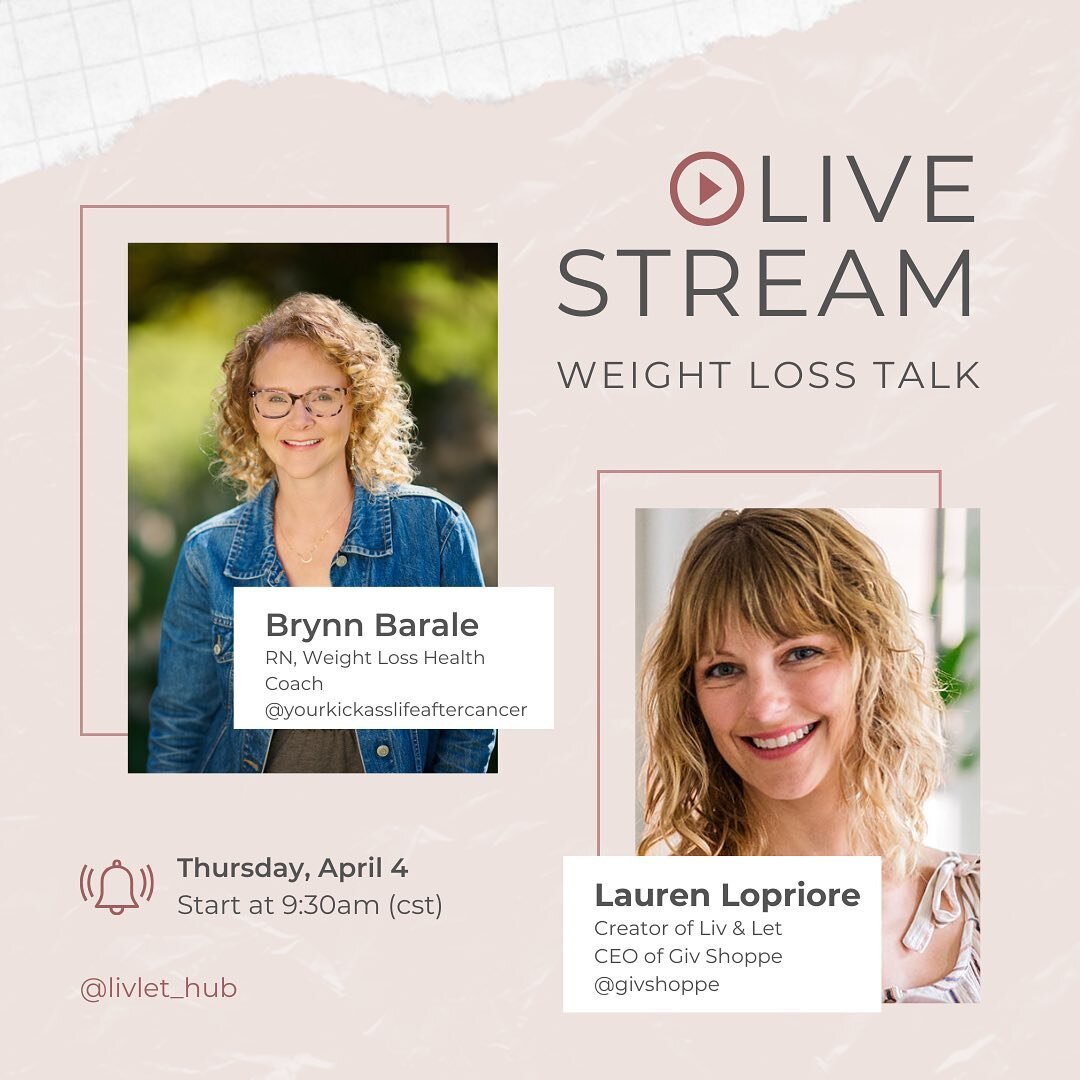 Join us Thursday, April 4 for an IG Live with Brynn Barale, breast cancer survivor and holistic health coach @yourkickasslifeaftercancer! 

We will be talking about weight gain in cancer patients, weight loss after a cancer diagnosis, nutrition, AYA 