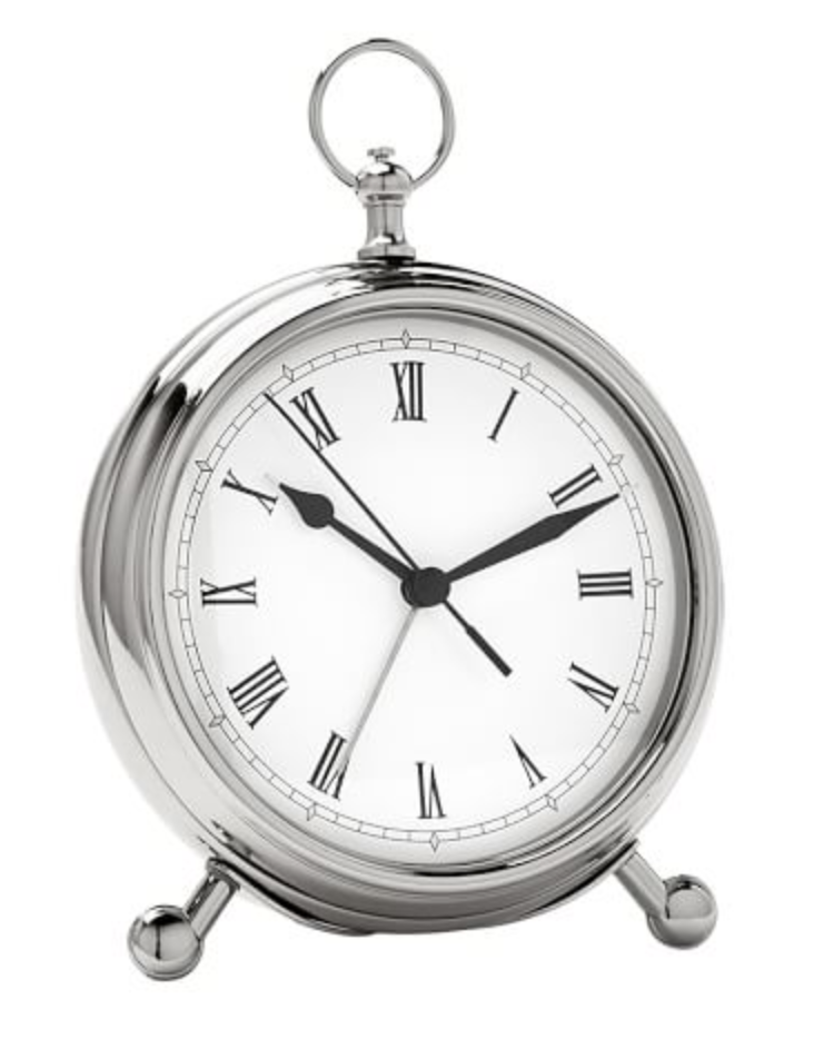 Pocket Watch Clock in Nickel Williams Sonoma